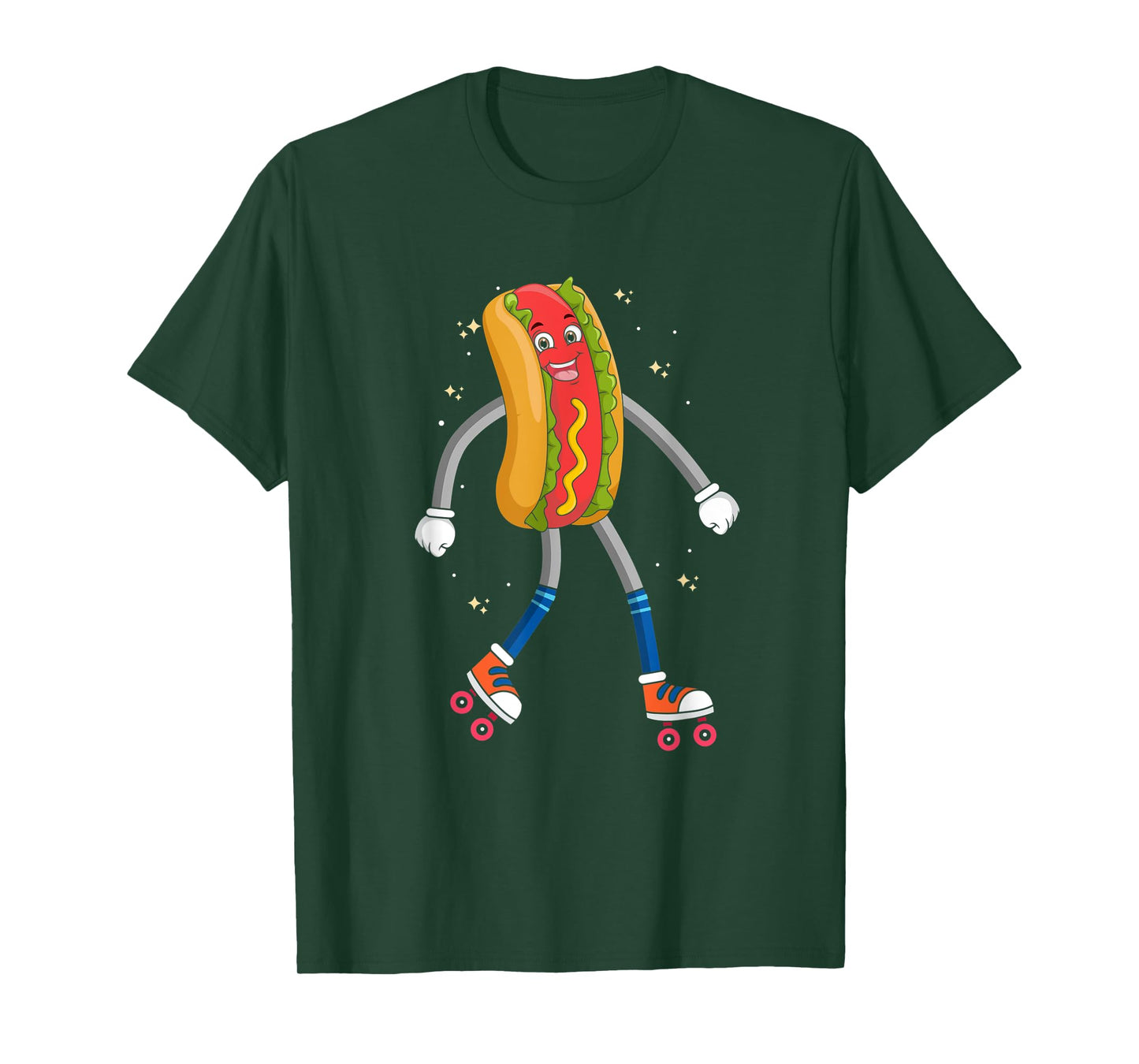Hot Dog on Rollerskates, Roller Blades Skater Skating Hotdog T-Shirt