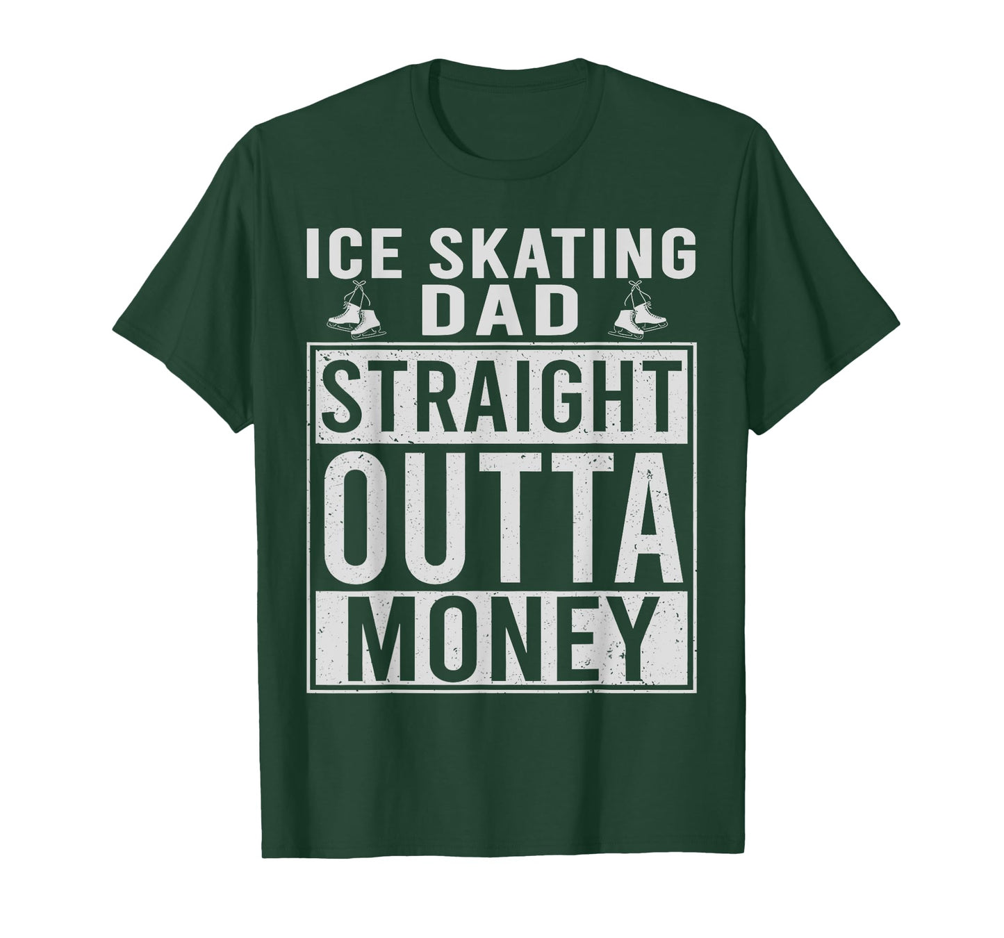 Vintage Ice Skating Dad Straight Outta Money Father's Day T-Shirt
