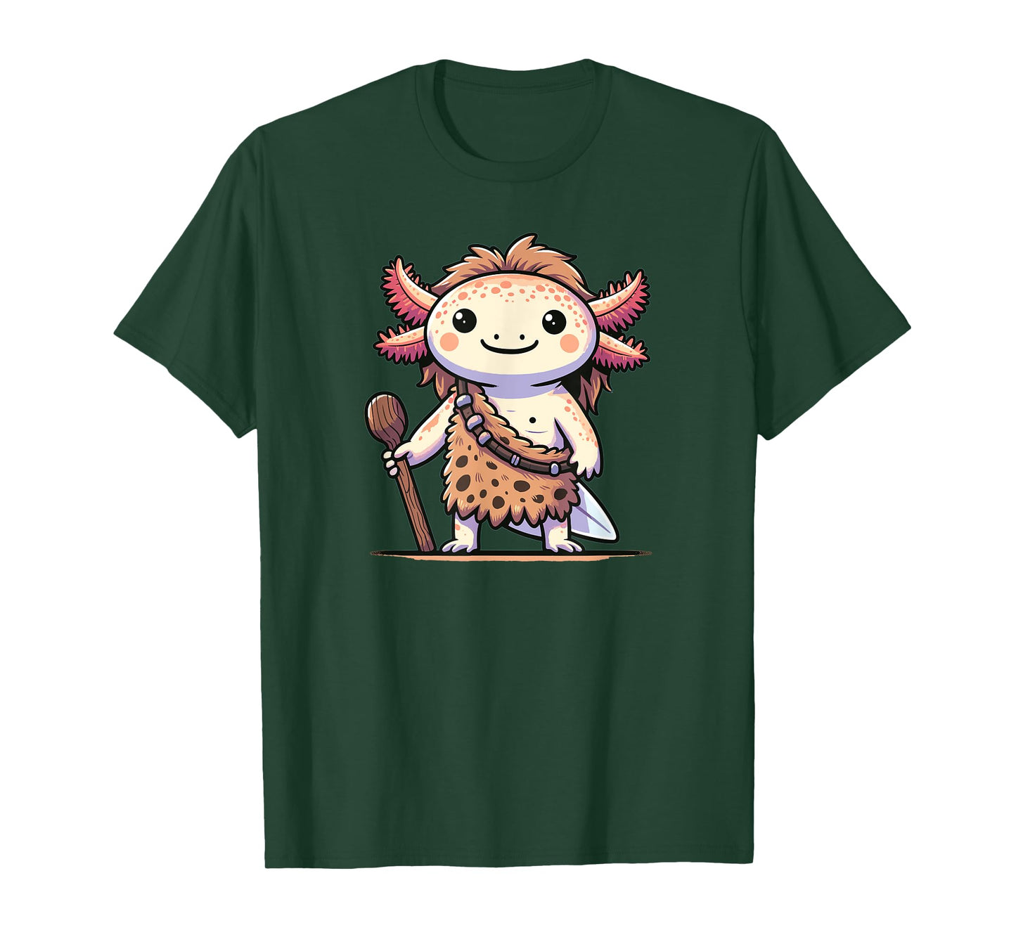 Funny Caveman Axolotl Costume T-Shirt