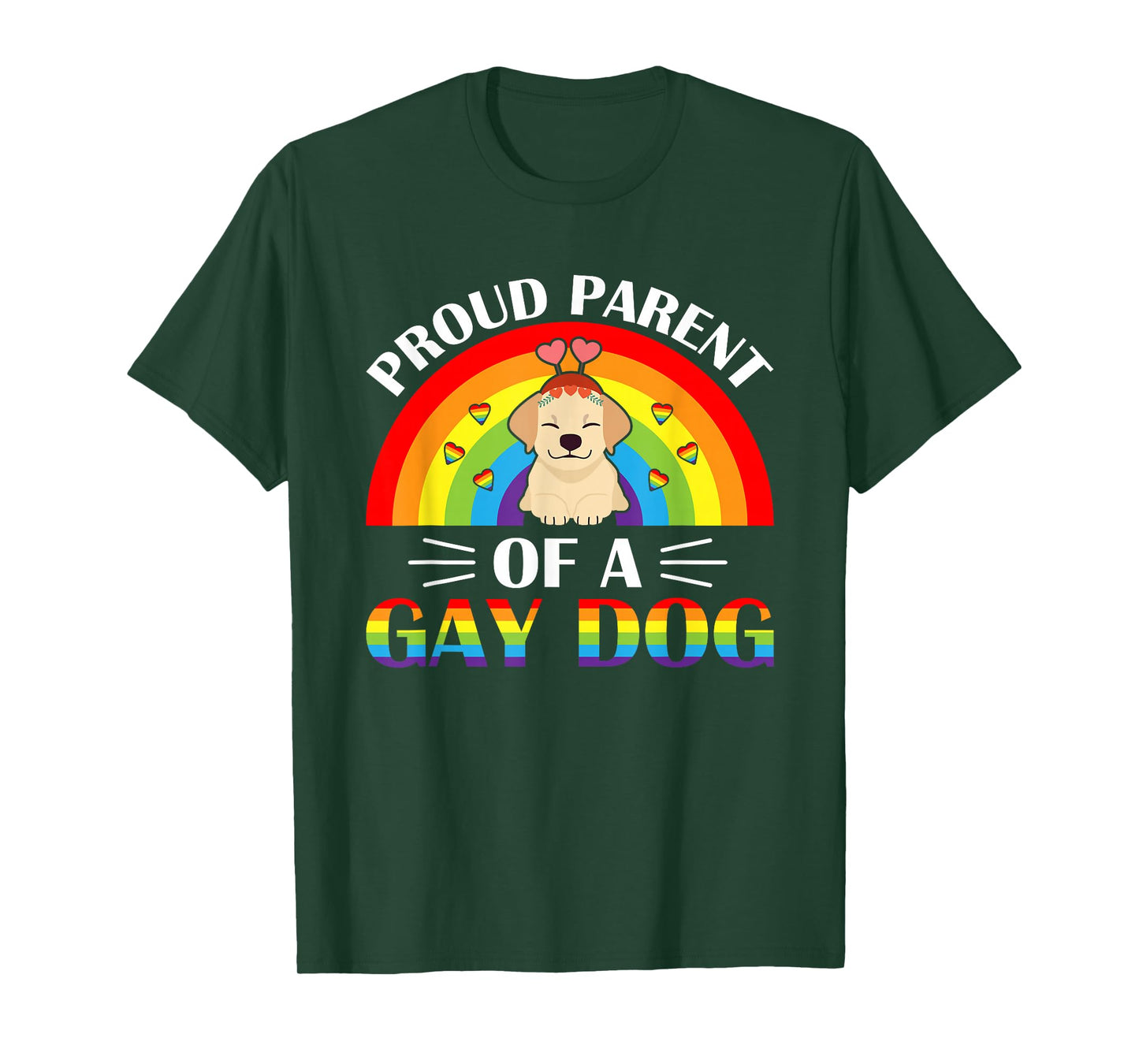 Parents of a Gay Dog LGBTQ Rainbow Pride T-Shirt