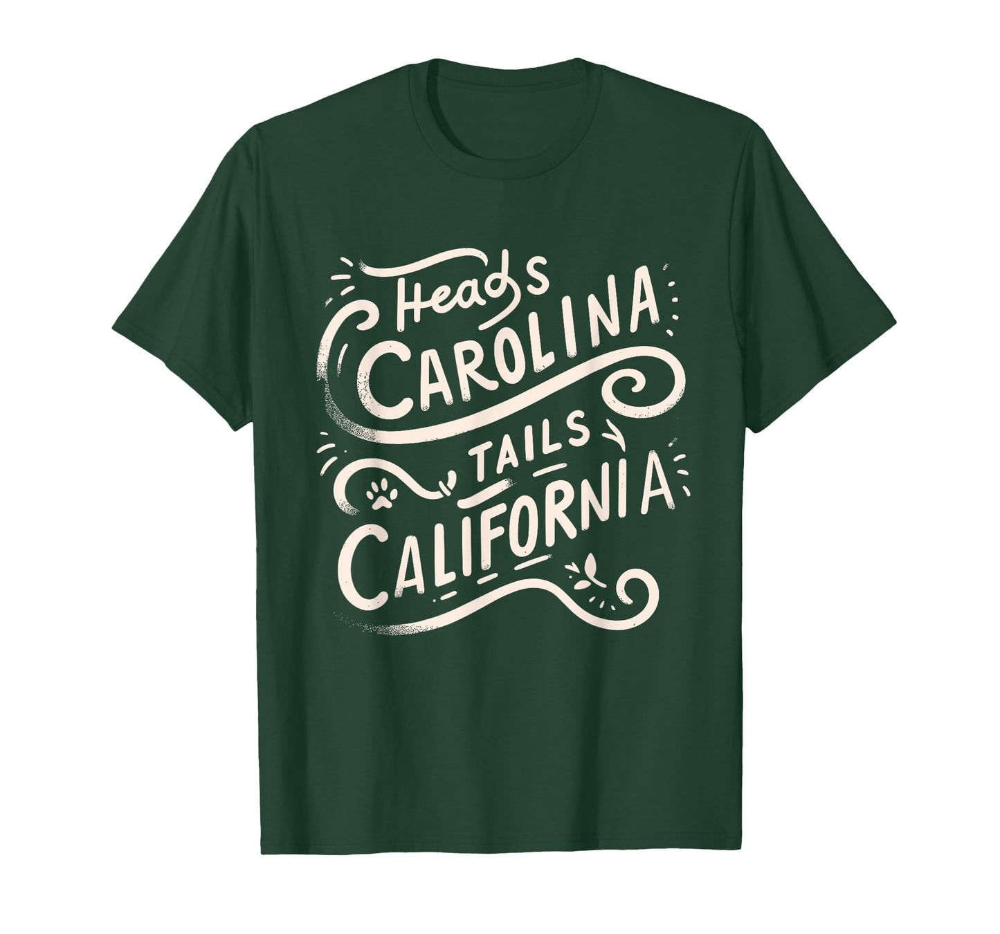 Heads Carolina Tail California Retro Vintage T-Shirt