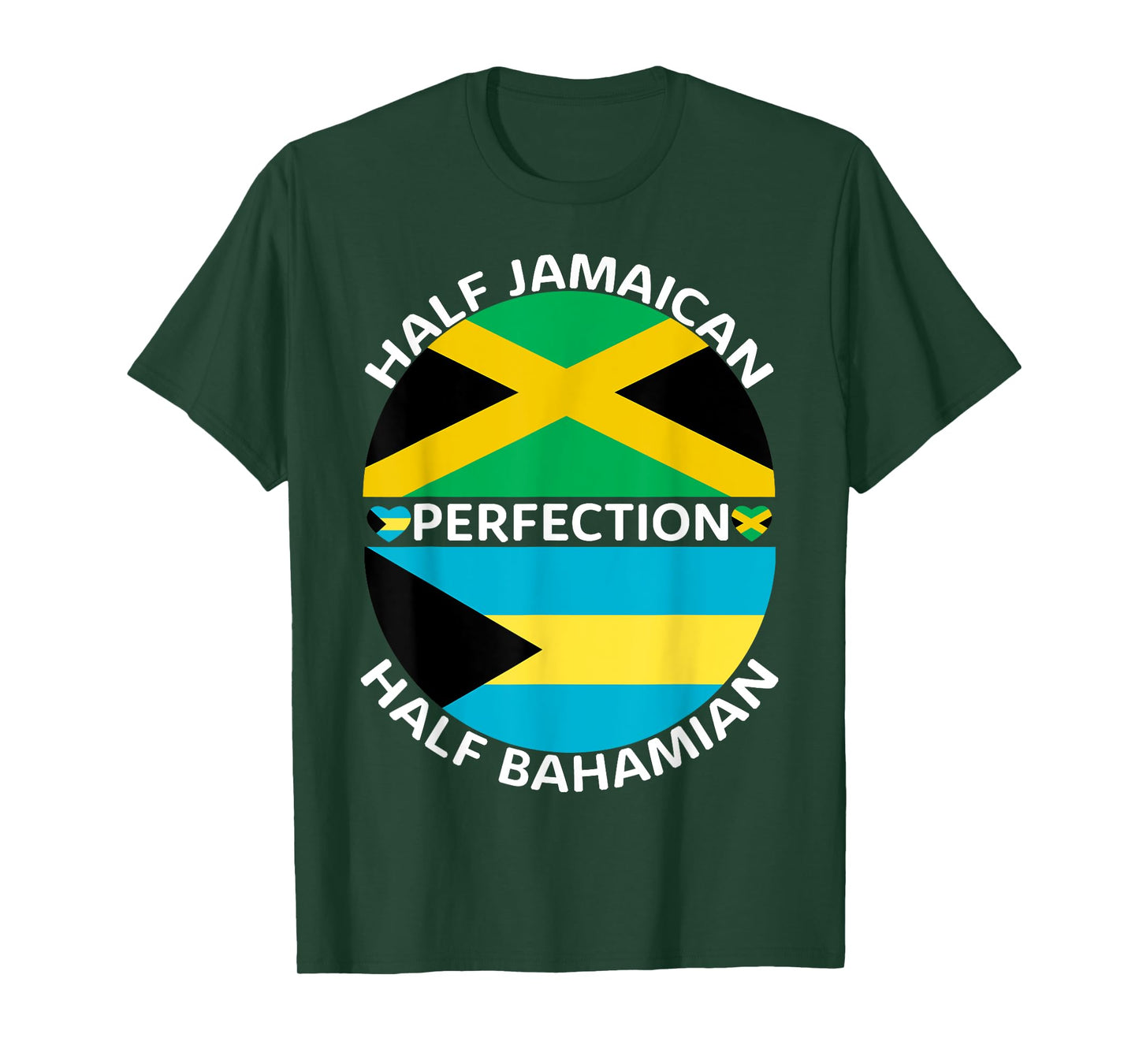 Half Jamaican Half Bahamian Bahamas Jamaica Flag Men Women T-Shirt