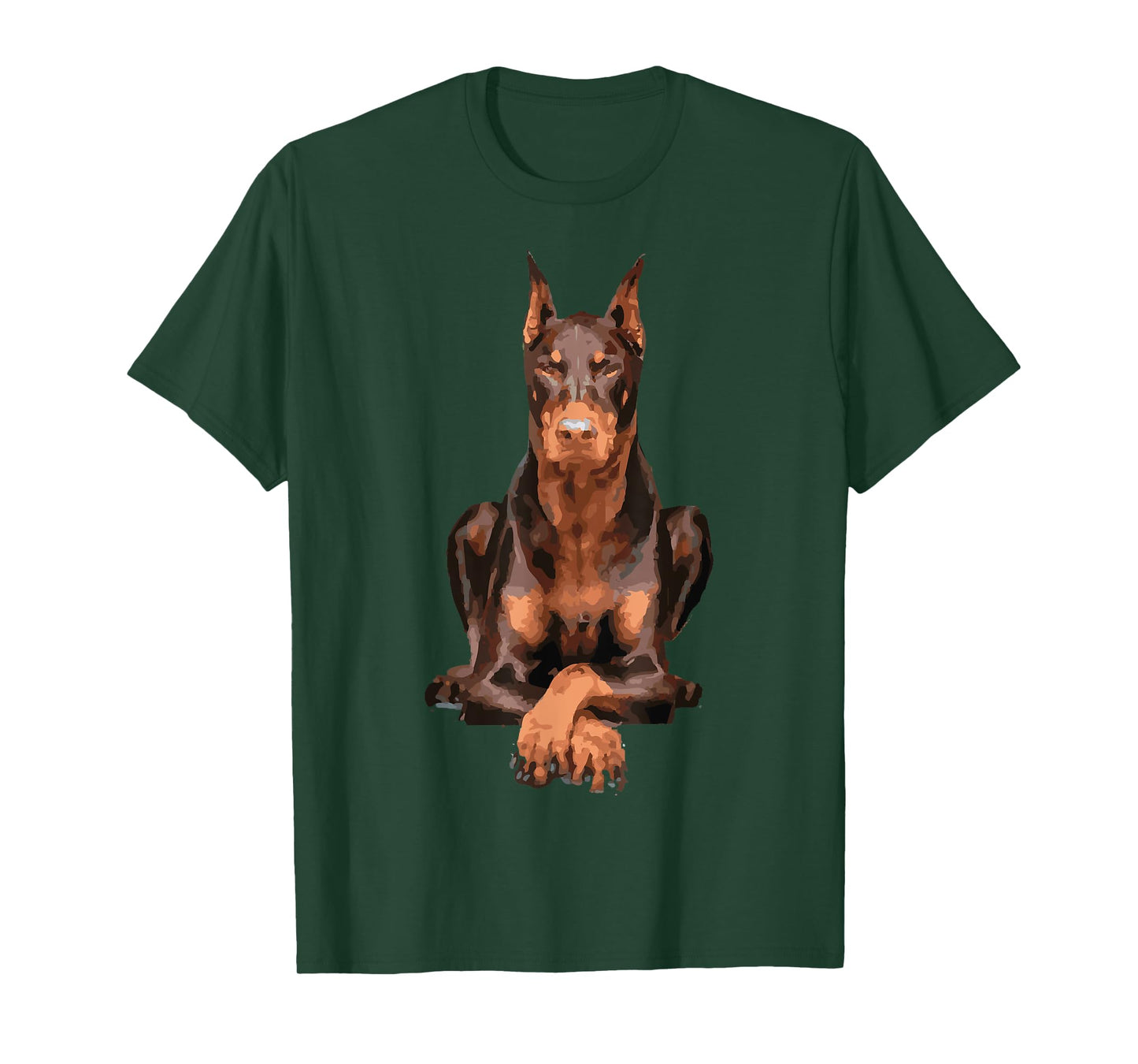 Watercolor Portrait Doberman Pinscher For Dog Owners T-Shirt