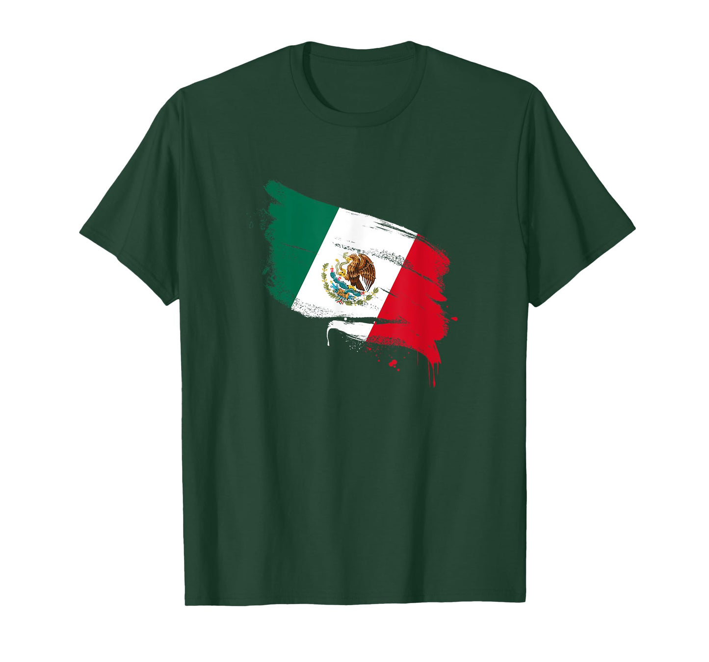 Mexico MX Mexican Heritage Flag Paint Stroke T-Shirt