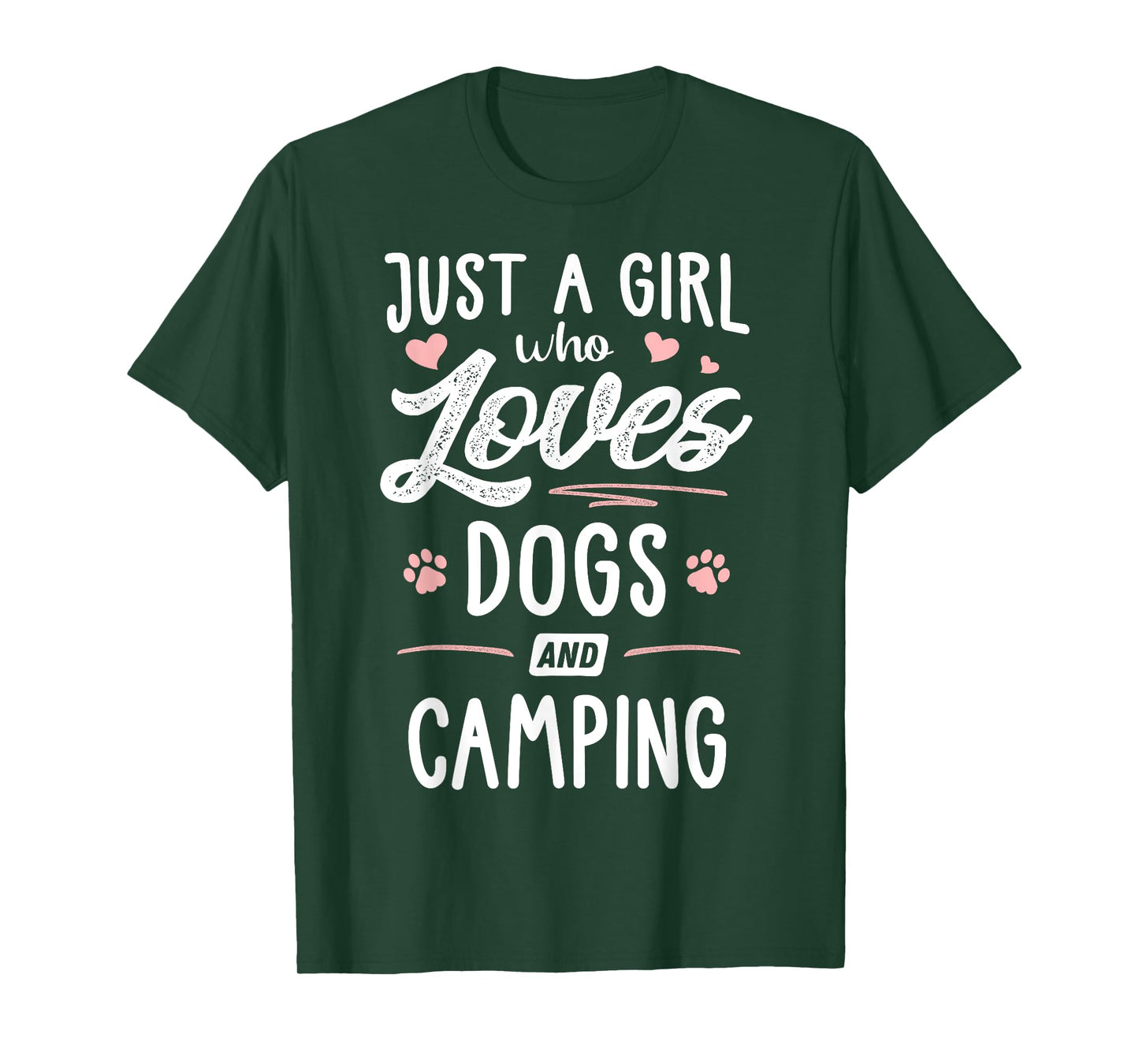 Just A Girl Who Loves Dogs And Camping Gift Dog Lover T-Shirt