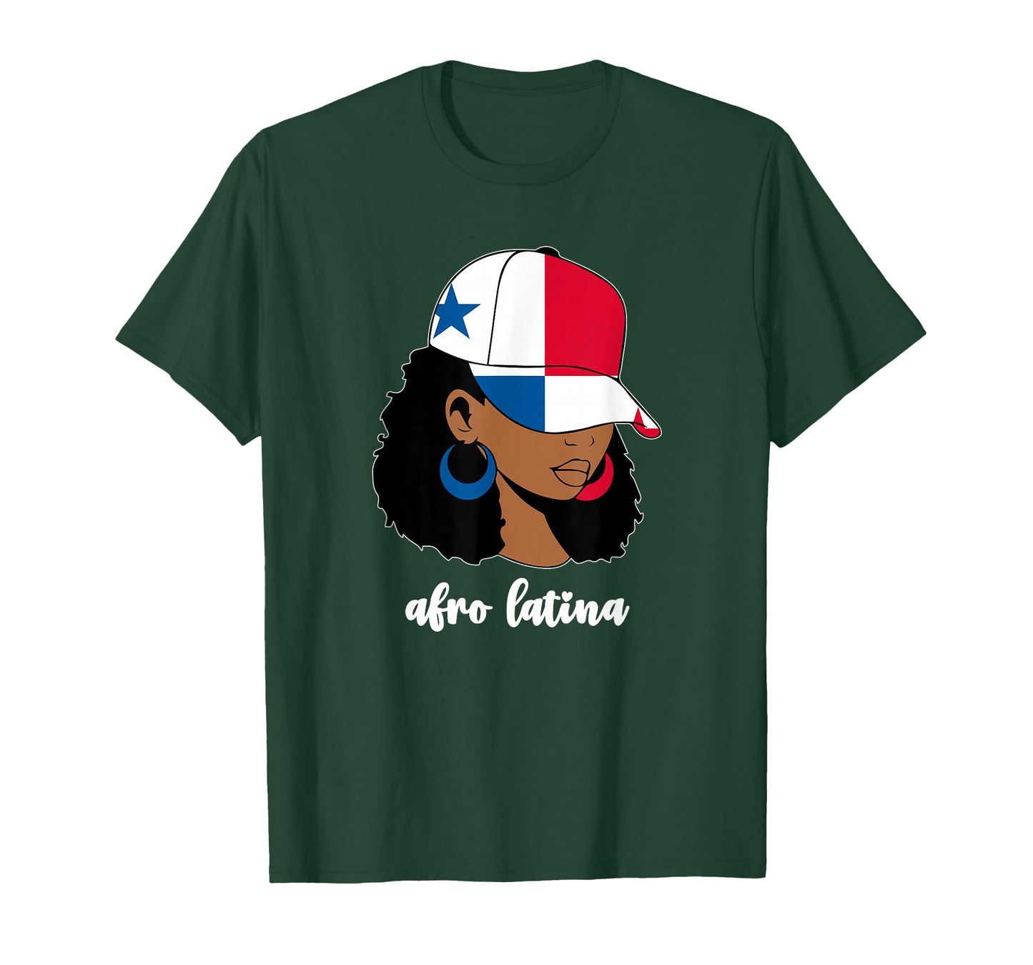 Black Afro Latina Panamanian Girl Women Panama Flag Panameña T-Shirt