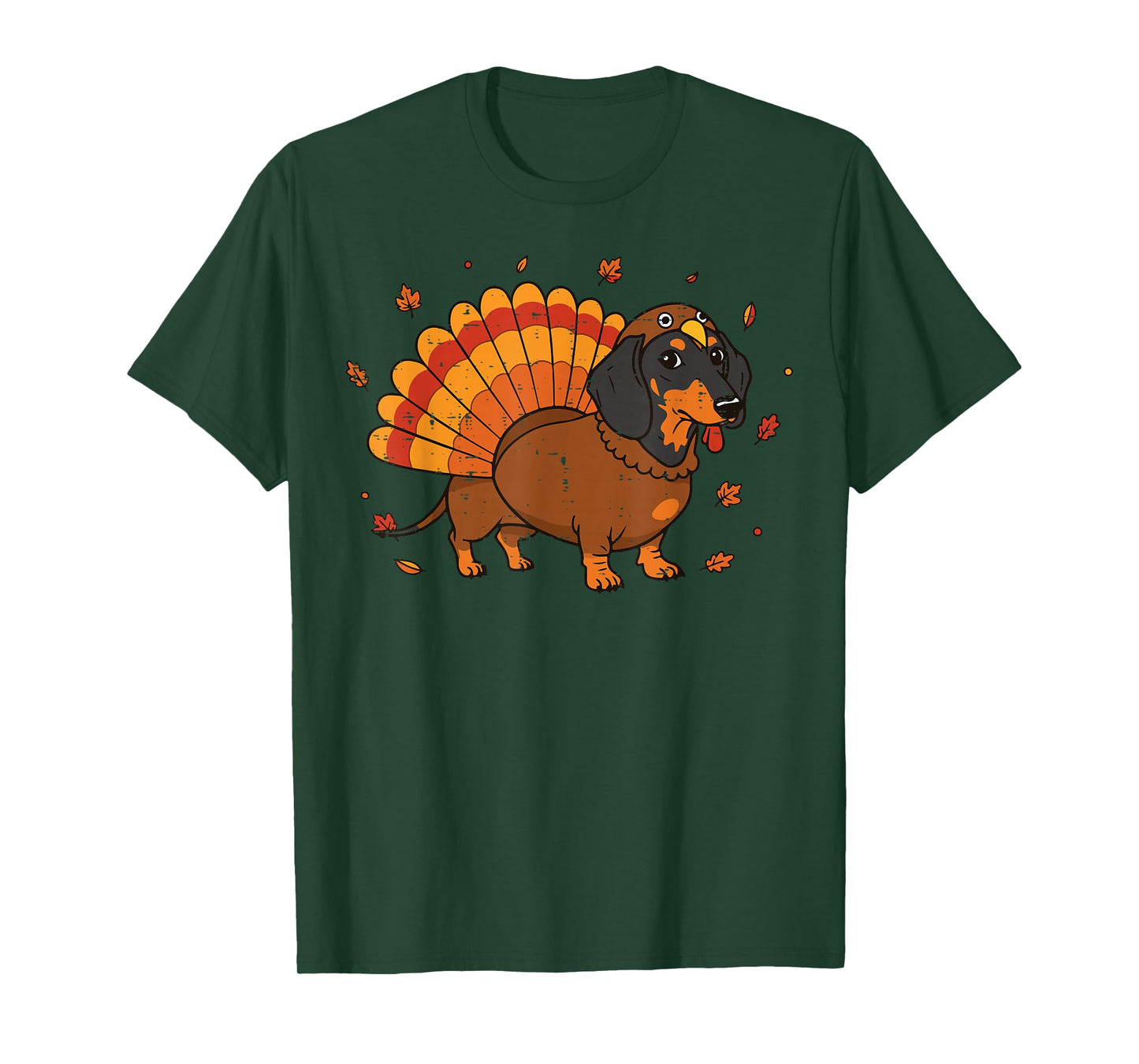 Thanksgiving Dog Dachshund Turkey Wiener Fall Men Women Kid T-Shirt