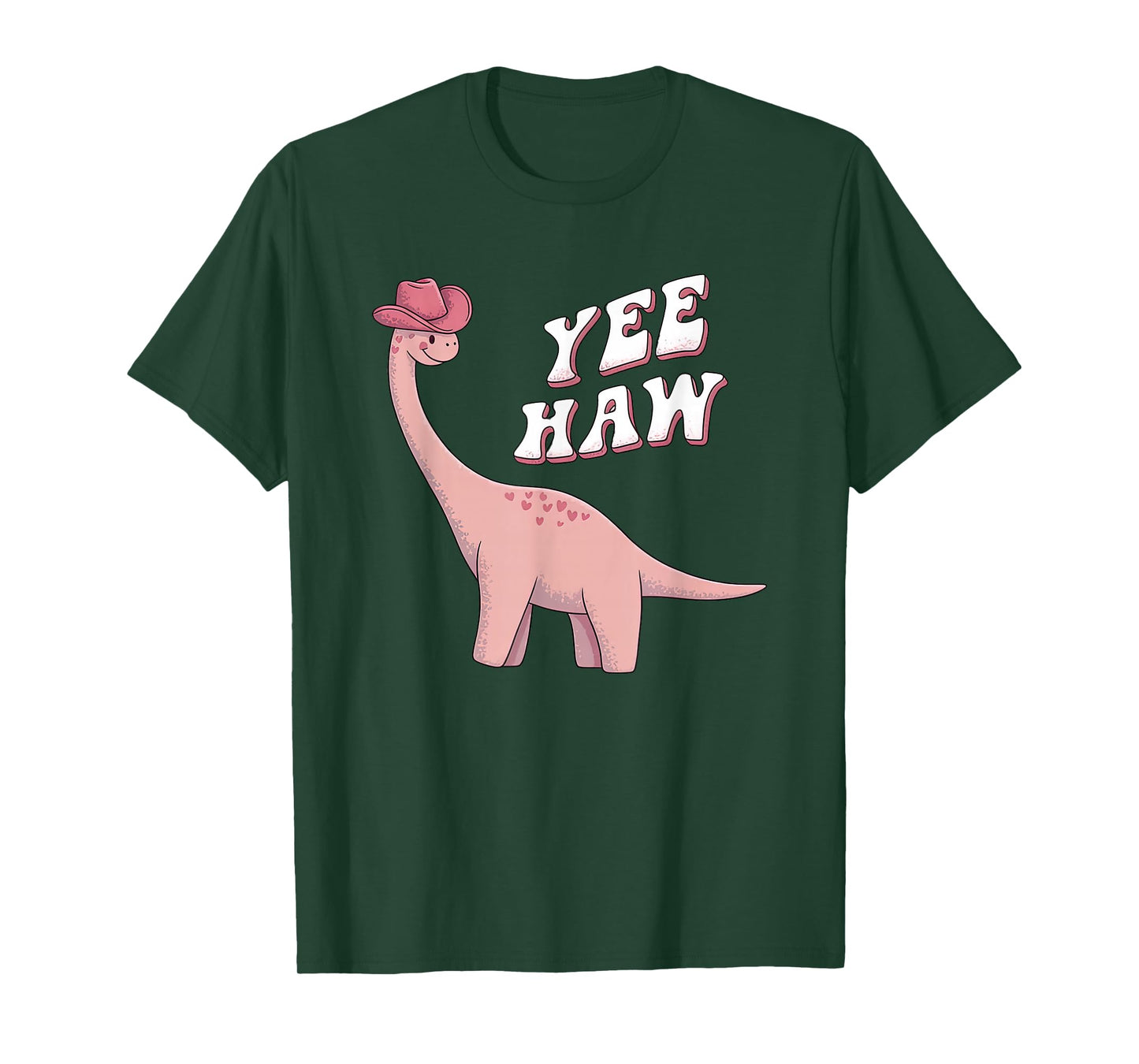 Cute Cowboy Dinosaur Yeehaw Pink Western Cowgirl Country T-Shirt
