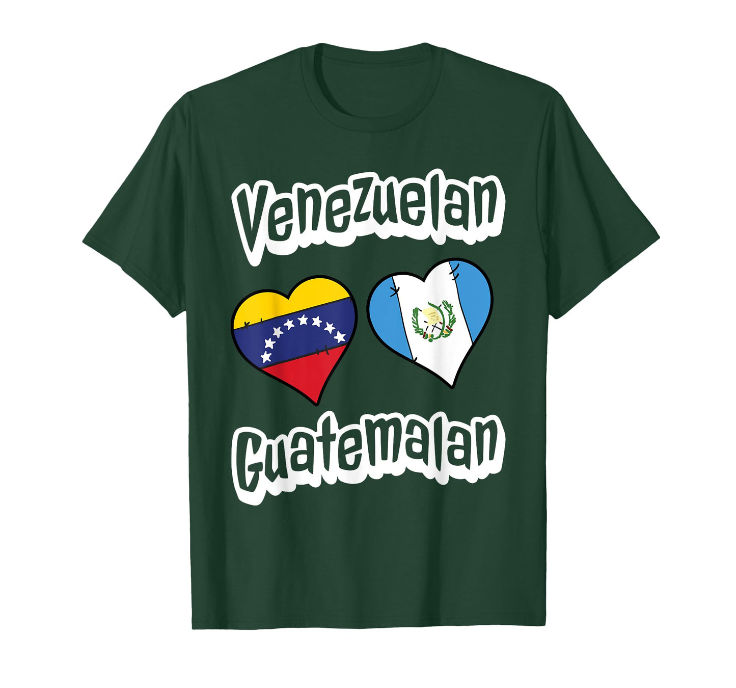 Venezuelan Guatemalan Flag Heart Combo Venezuela Guatemala T-Shirt
