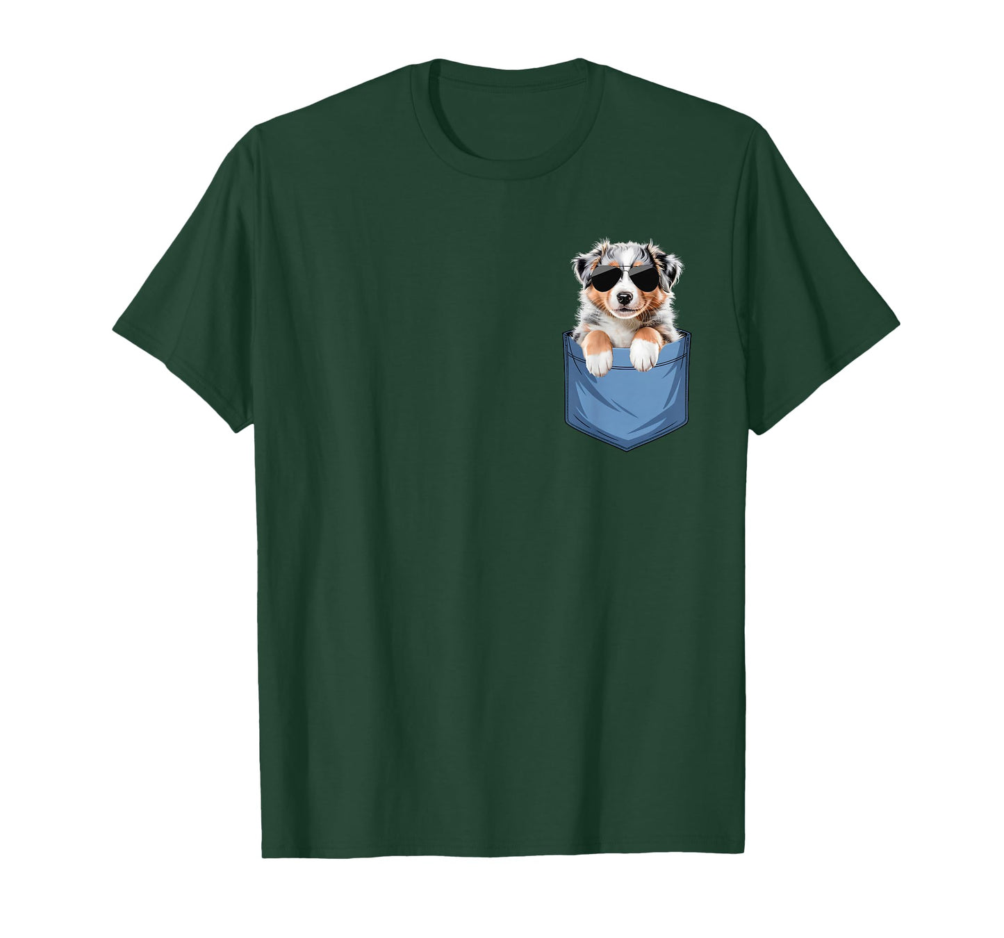 Cute Pocket Australian Shepherd Lover Dog Mom T-Shirt