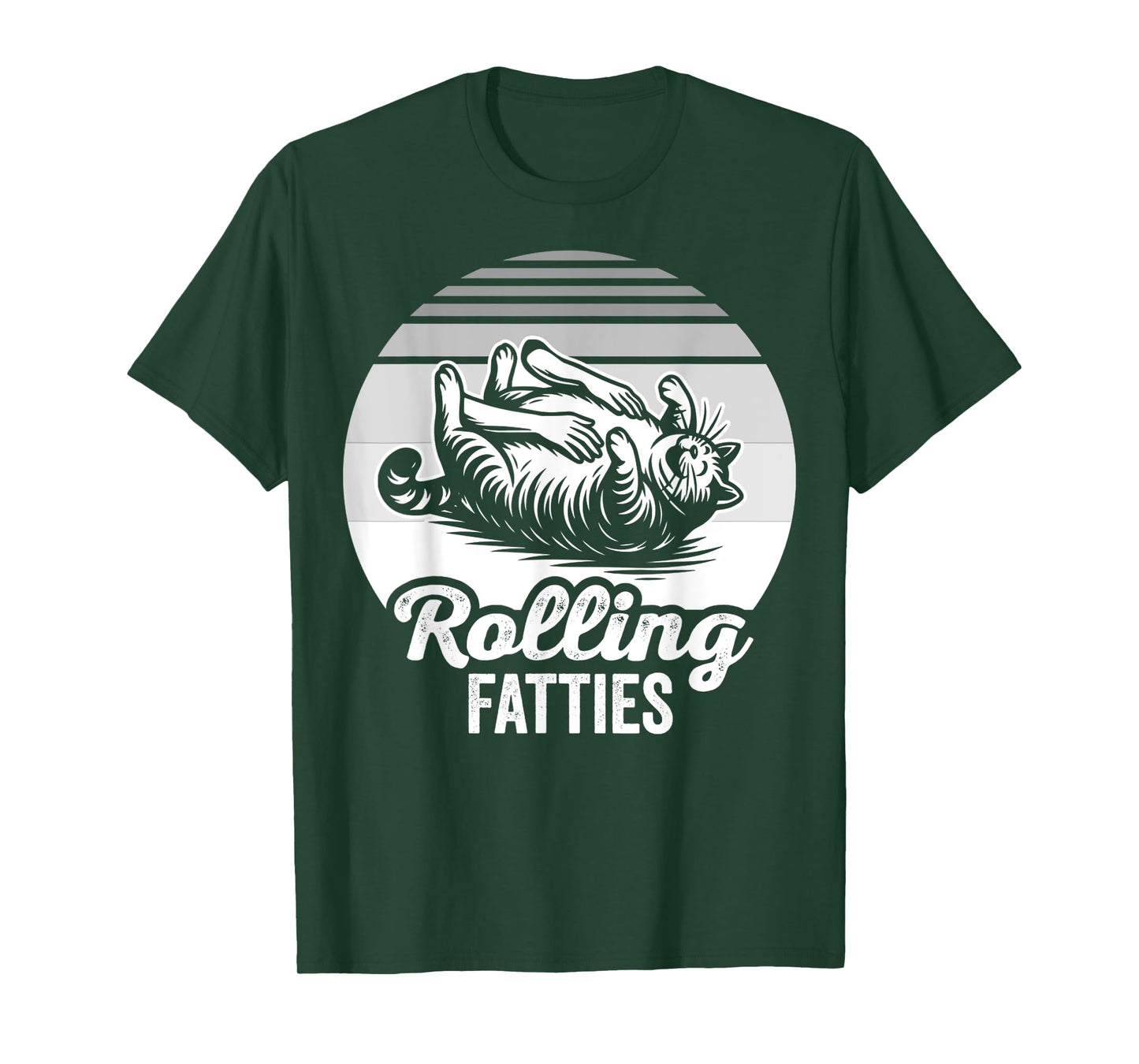 Rolling Fatties Cat Humor Graphic Design T-Shirt