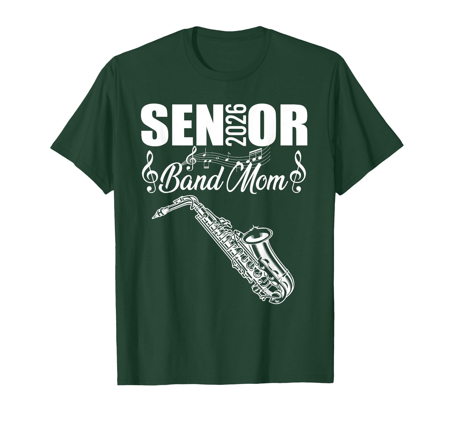 Senior Band Mom 2026 Marching Band Class of 2026 Saxophone T-Shirt