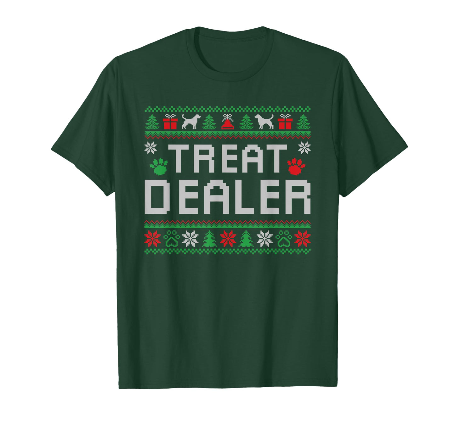 Treat Dealer Christmas Funny Humor Dog Owner Cool Dog Xmas T-Shirt