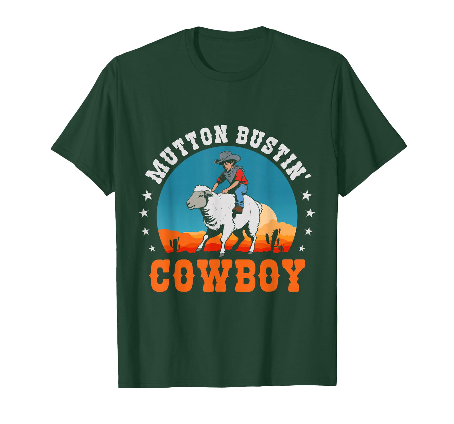 Mutton Busting Cowboy Sheep Riding Mutton Buster Youth Rodeo T-Shirt