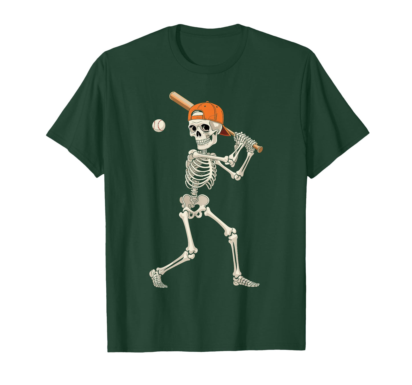 Skeleton Baseball Halloween Costume Funny Men Boys Kids T-Shirt