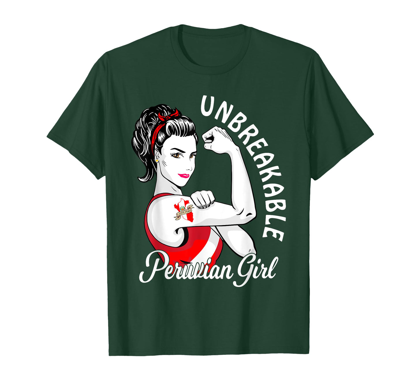 Peruvian Girl Tee Heritage Peru Flag for Girls Women Gift T-Shirt