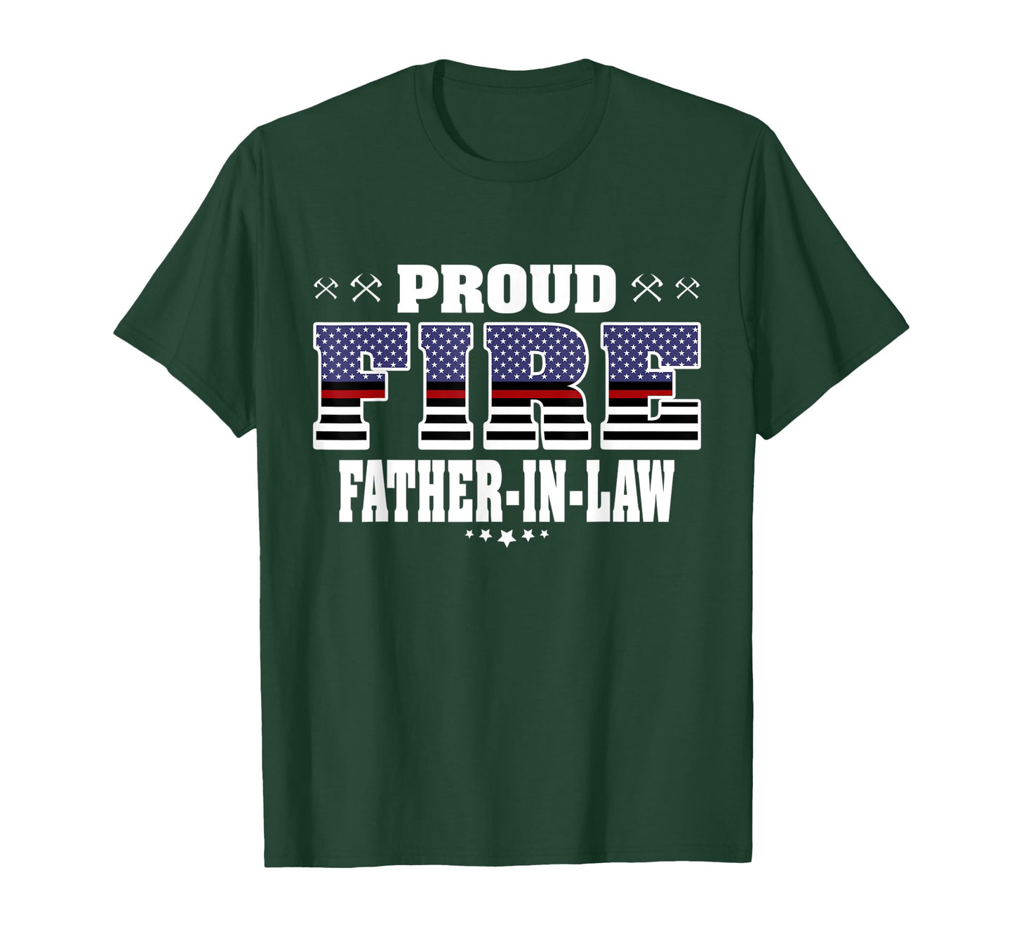 Mens Proud Fire Father-In-Law Thin Red Line Firefighter Family T-Shirt