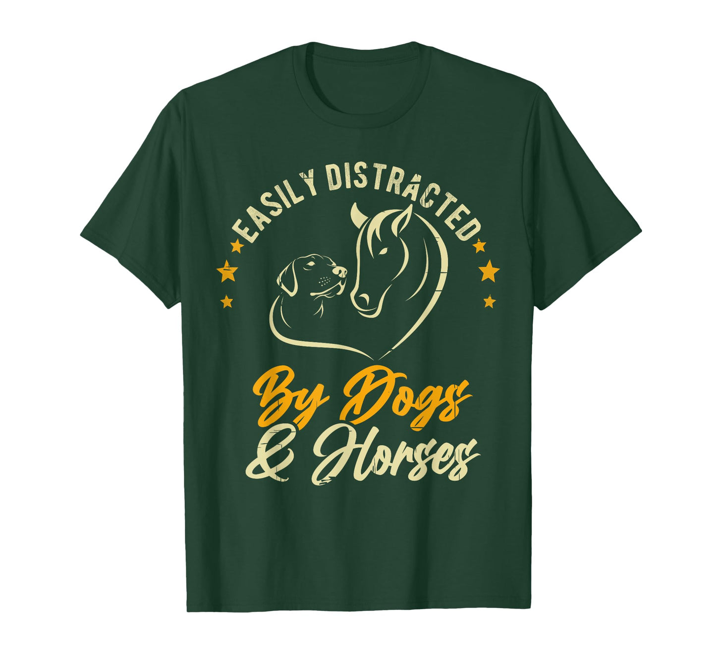 Easily Distracted By Dogs And Horses Dog Mom Horse Mom T-Shirt for Men Women Girls Kids