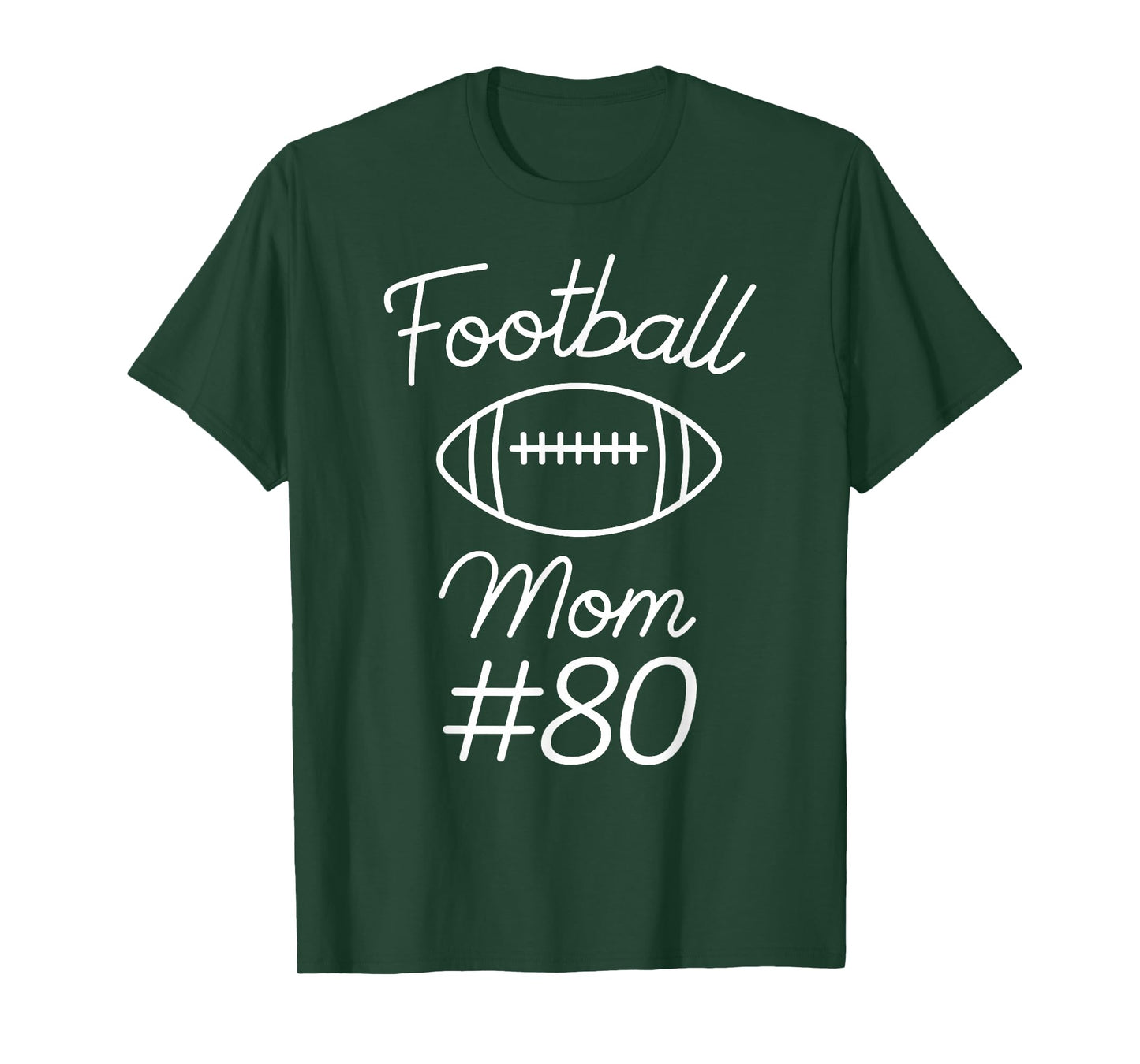 Football Mom Number 80 Biggest Fan Woman Team Game My Son T-Shirt