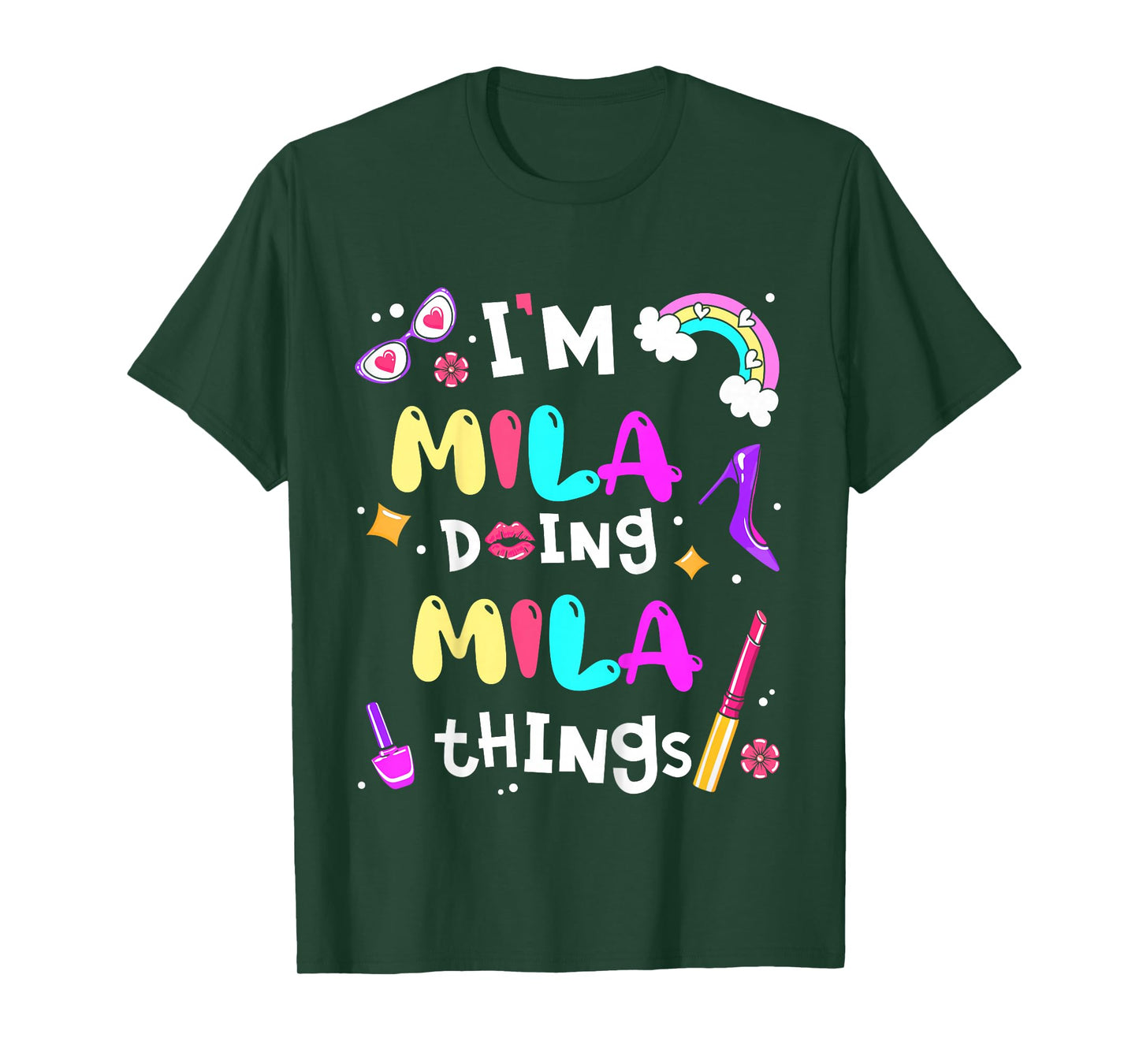 Kids I'm Mila Doing Mila Things Cute Girls Personalized Name T-Shirt