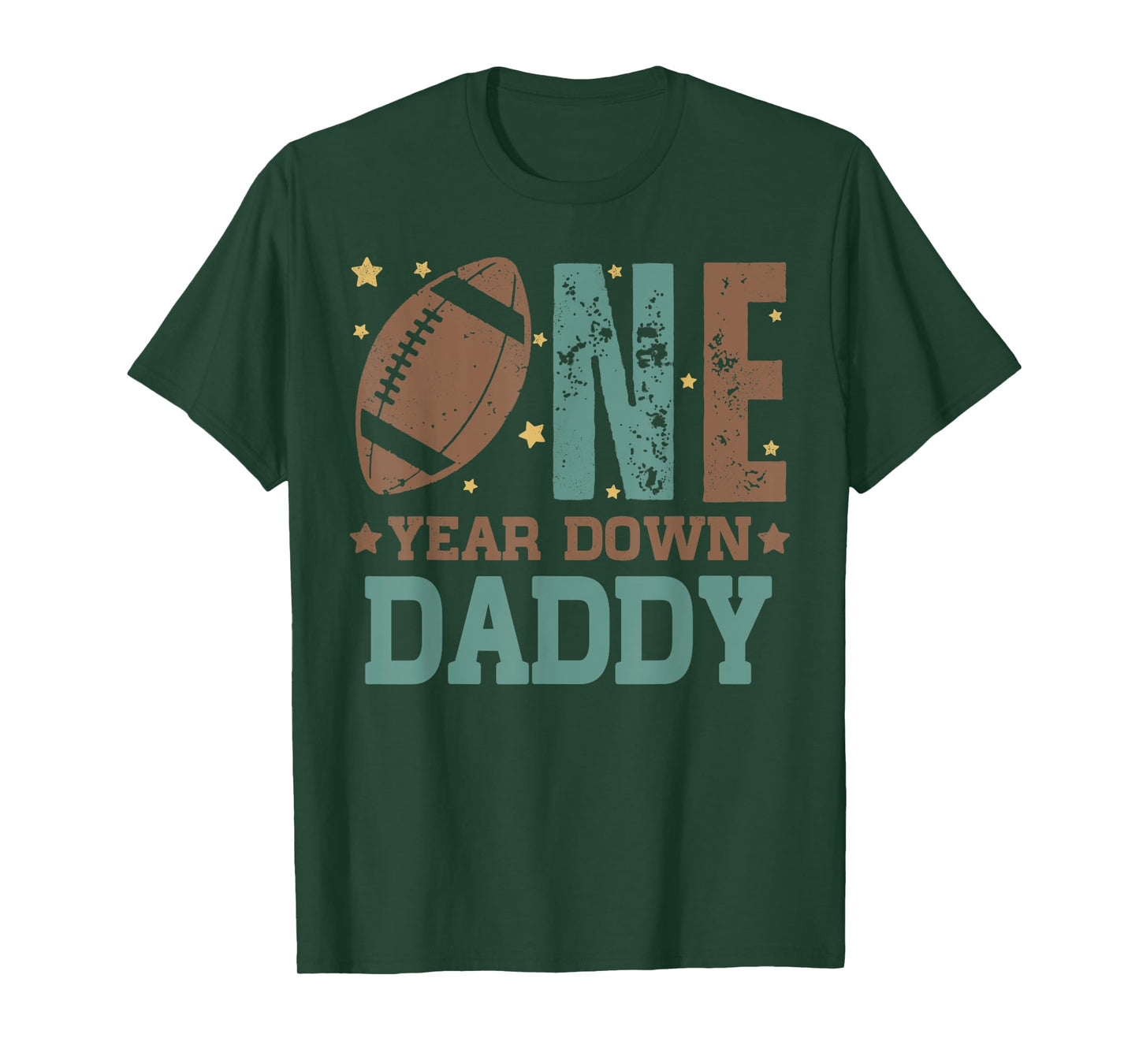 Daddy of the 1 Year old Football 1st Year Down Birthday Boy T-Shirt