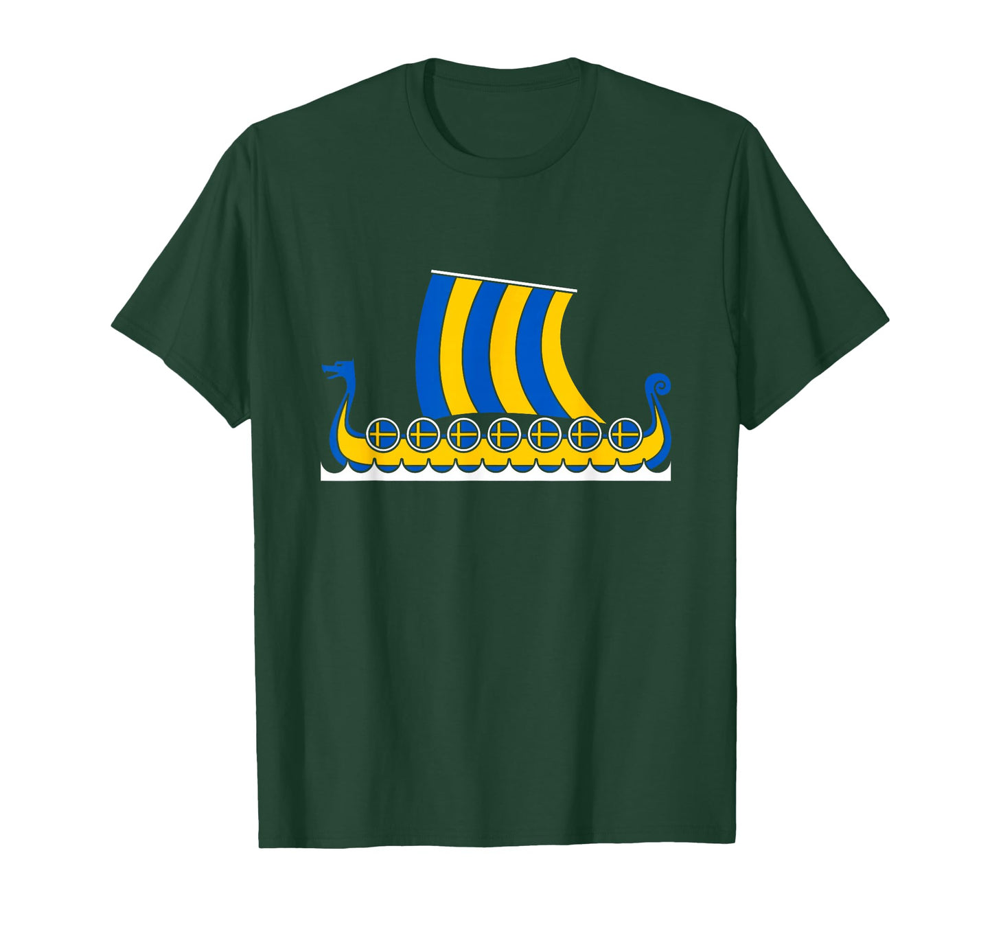 Swedish Viking Ship Sverige Sweden Flag Dragon Boat Viking T-Shirt