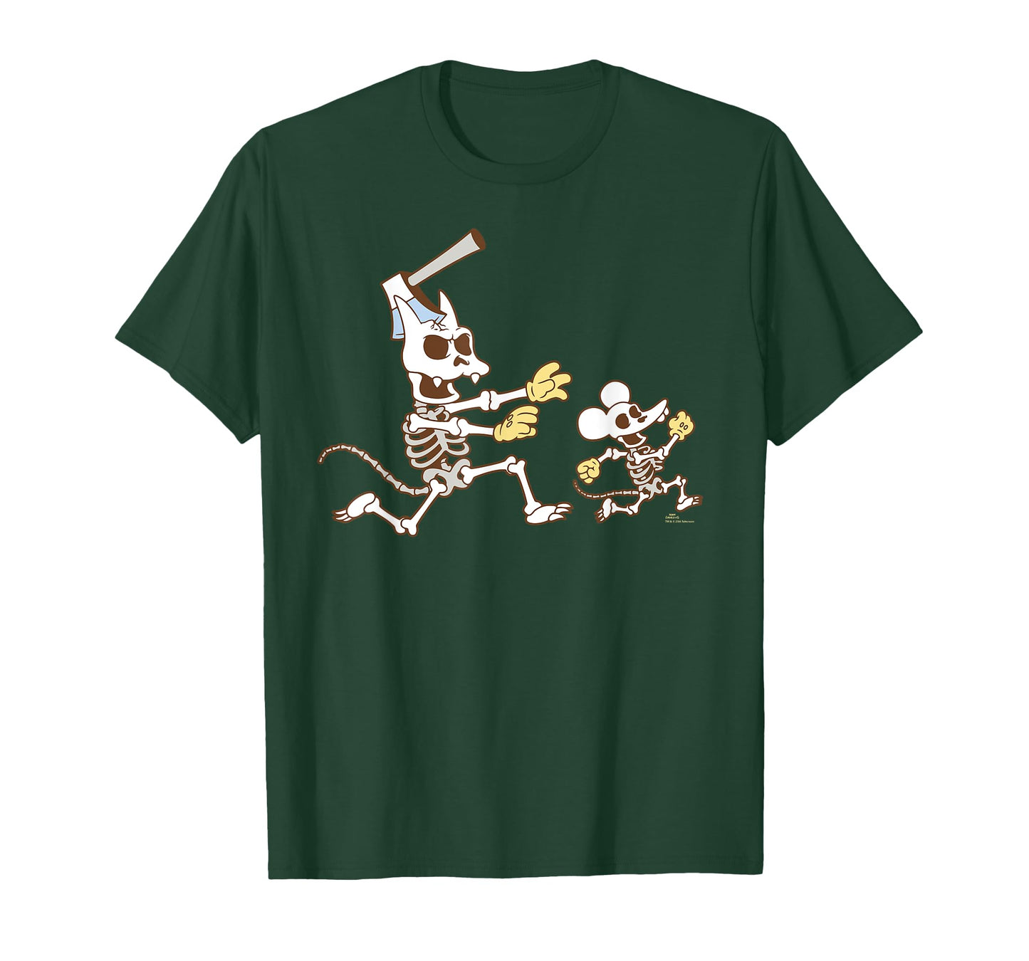 The Simpsons Halloween Itchy & Scratchy Skeleton Chase T-Shirt