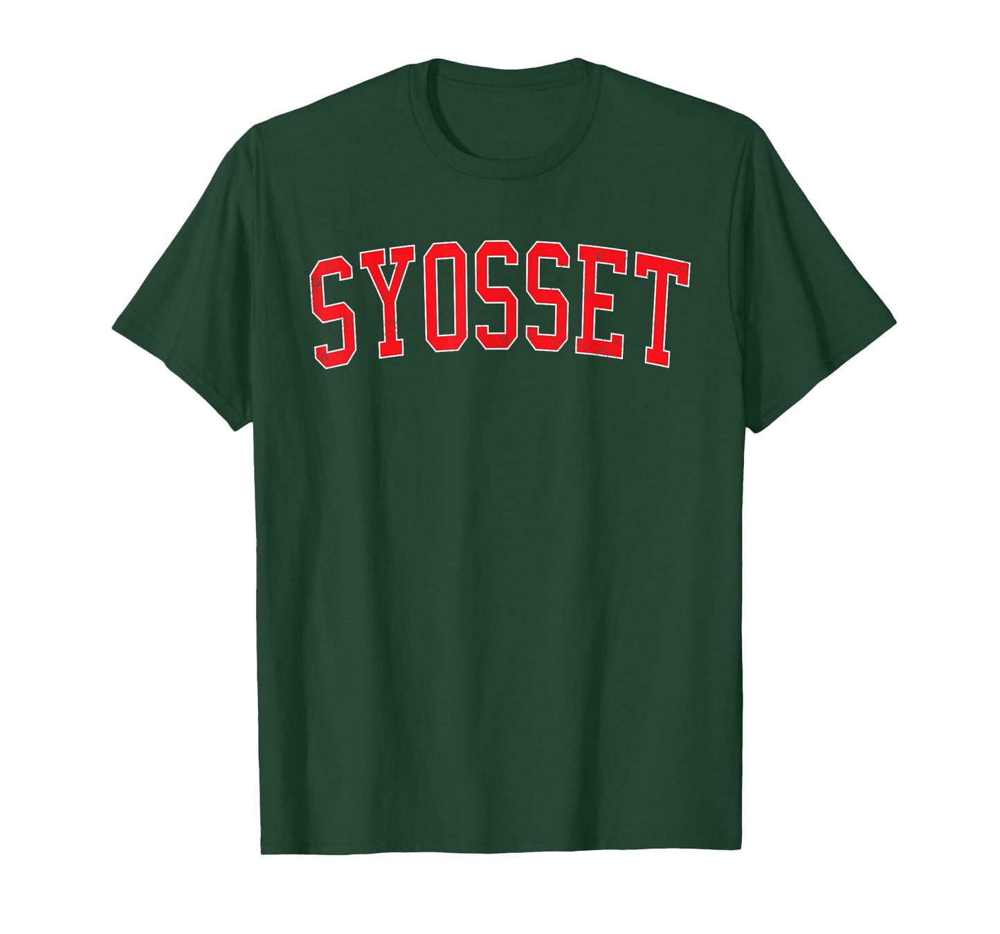Vintage Syosset NY Distressed Red Varsity Style T-Shirt