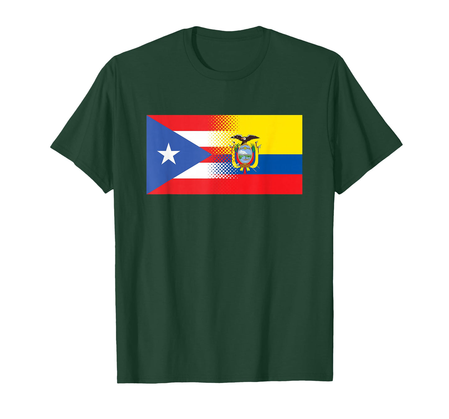 Half Puerto Rican Half Ecuadorian Flag Puerto Rico Ecuador T-Shirt