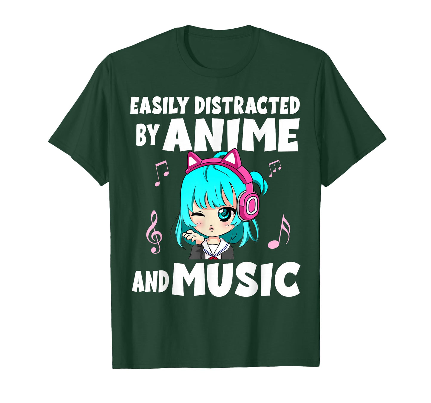 Funny Anime and Music Girl for Teen Chibi Graphic Anime Girl T-Shirt