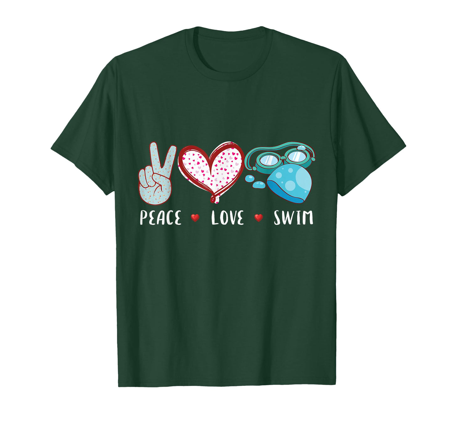 Peace Love Swim Gifts Swimmer Men Women Kids Boys Swimming T-Shirt