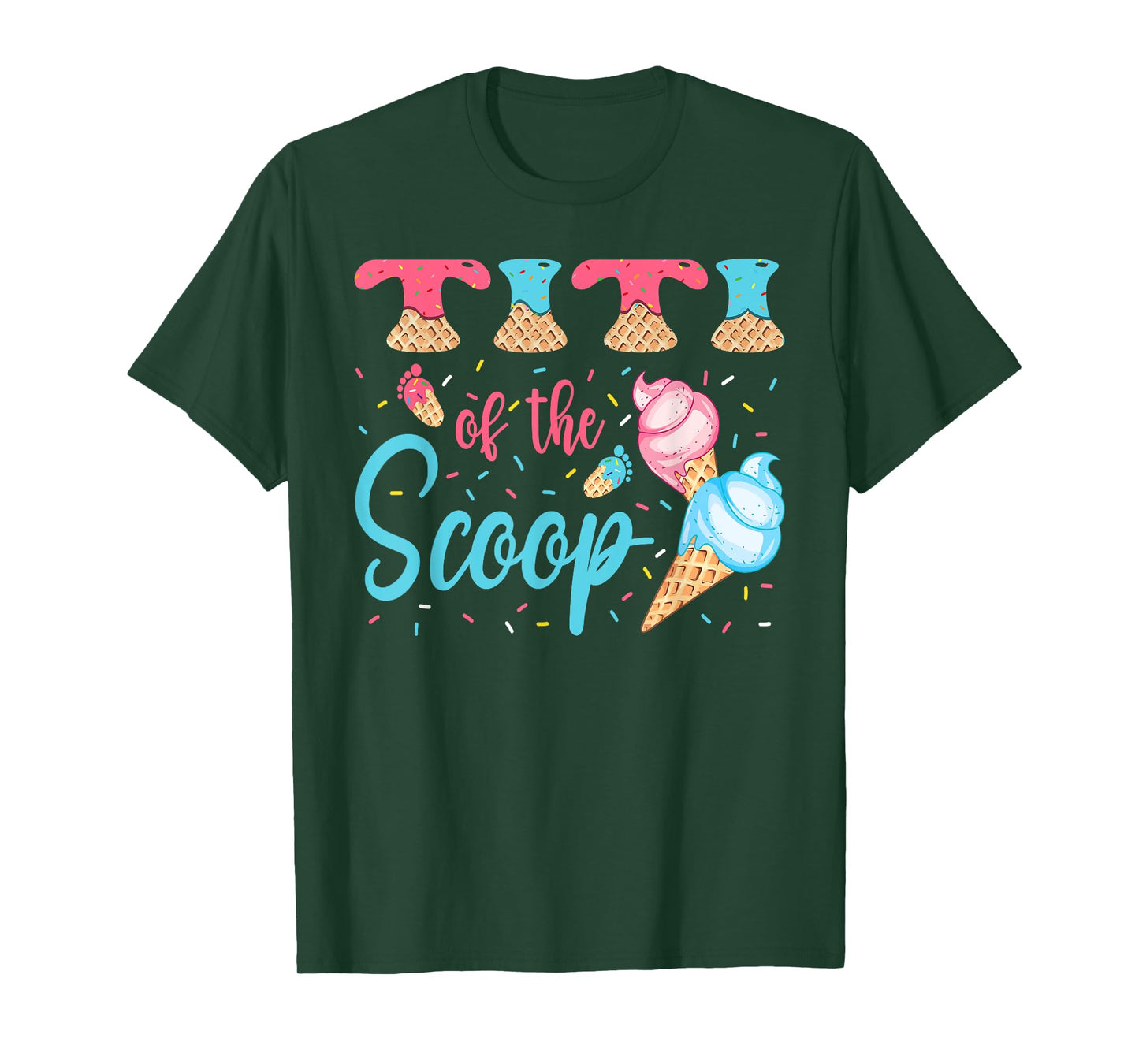 Titi Of The Scoop Ice Cream Gender Reveal Baby Shower T-Shirt