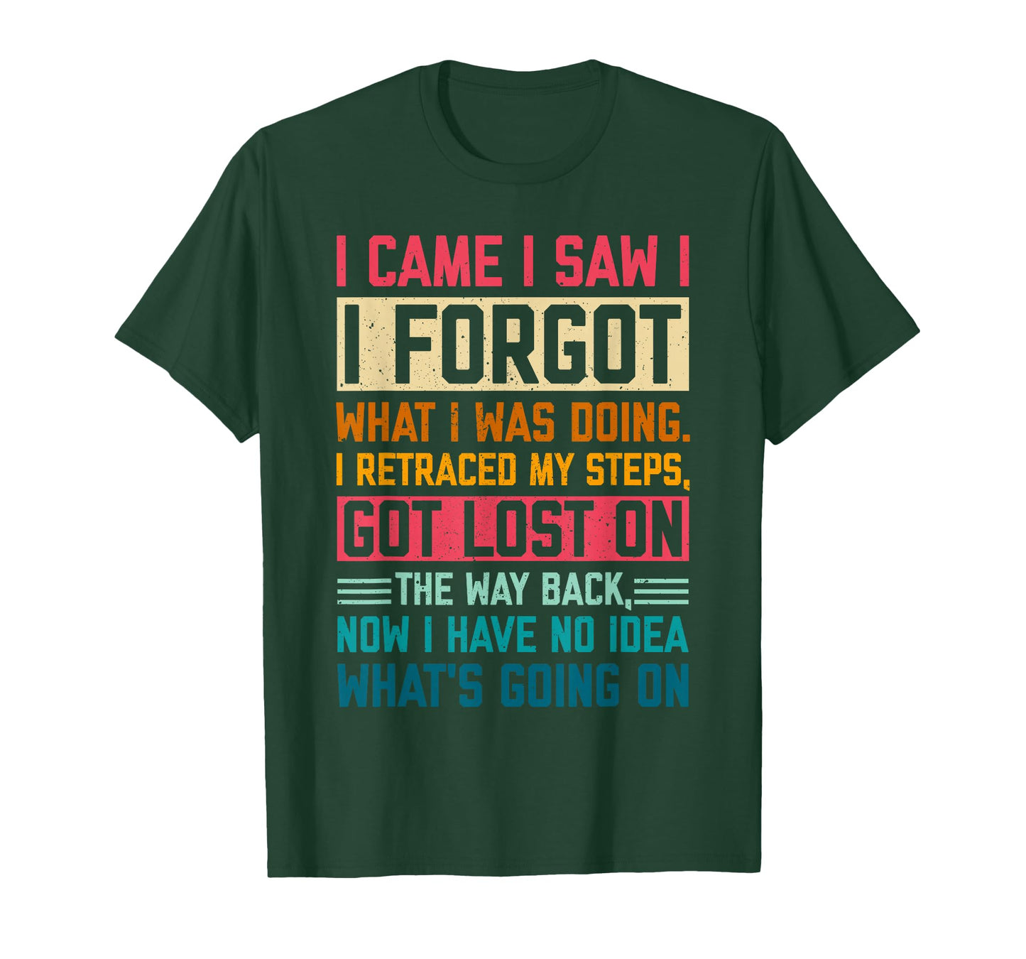 I Came I Saw I Forgot What I Was Doing Sarcastic Gag T-Shirt