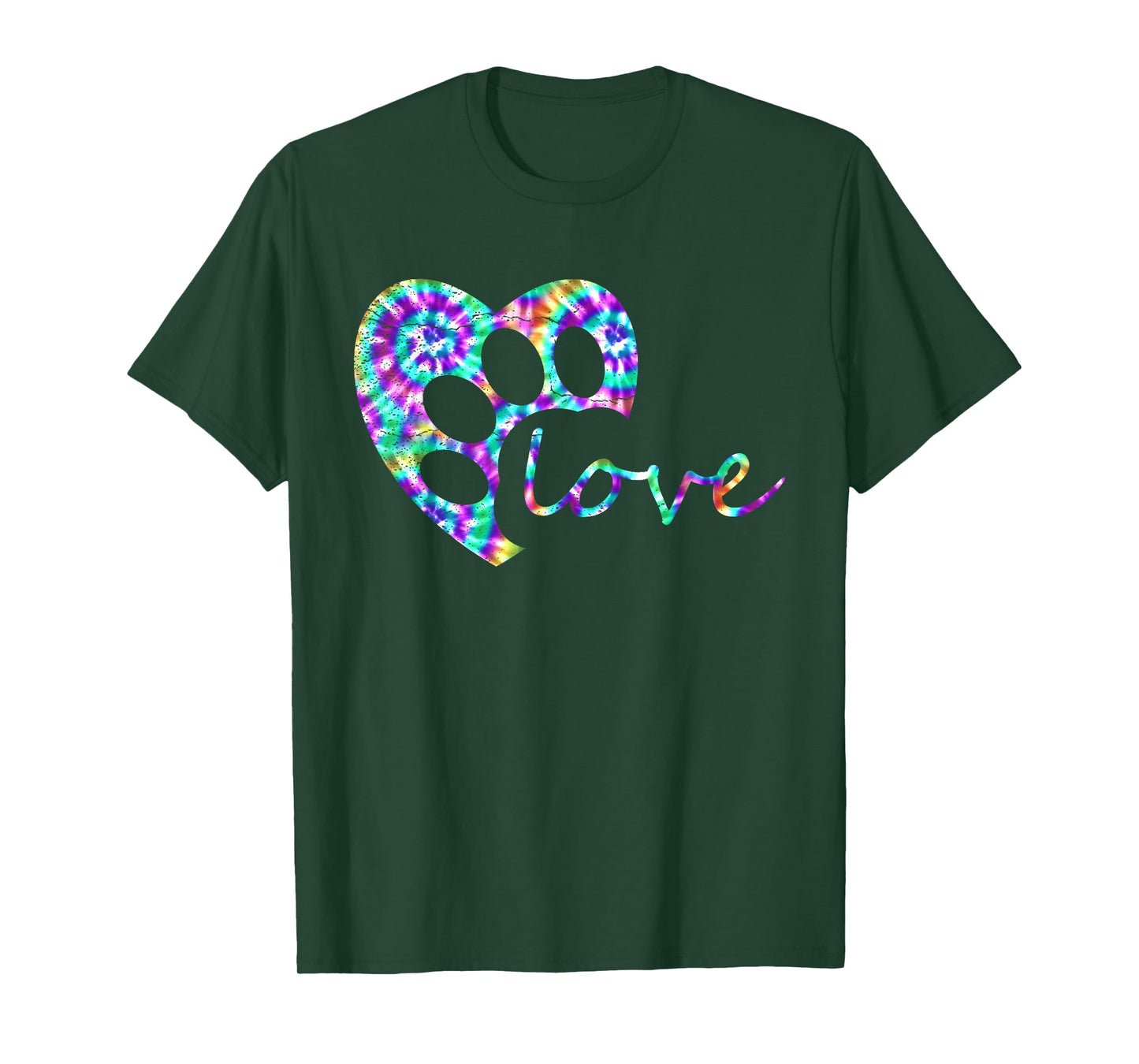 Tie Dye Love Dog Paw Print Animal Paw Dog Lover Owner Shirt T-Shirt