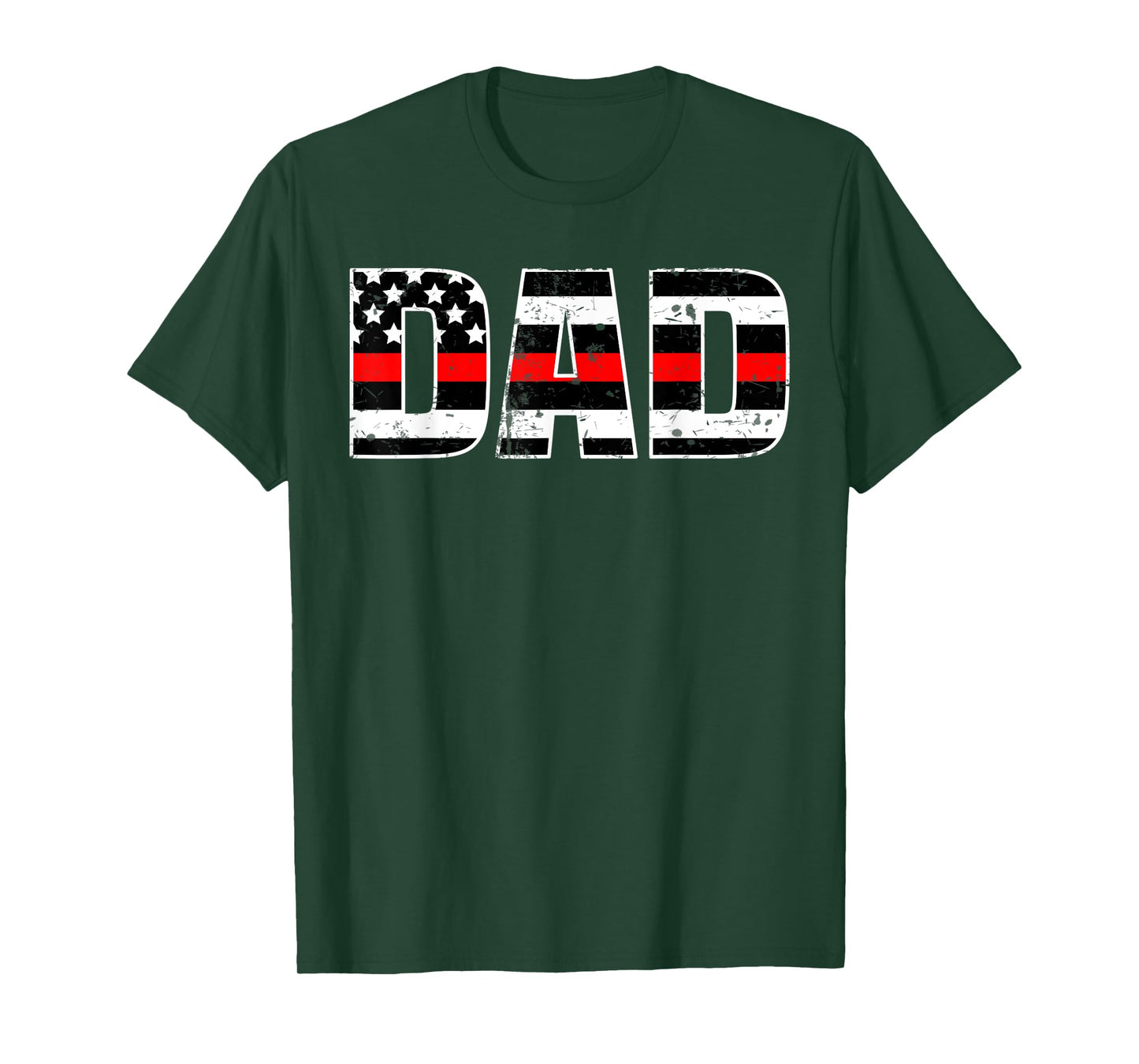 Firefighter Dad Shirt Thin Line In Red Daddy Father Shirt T-Shirt