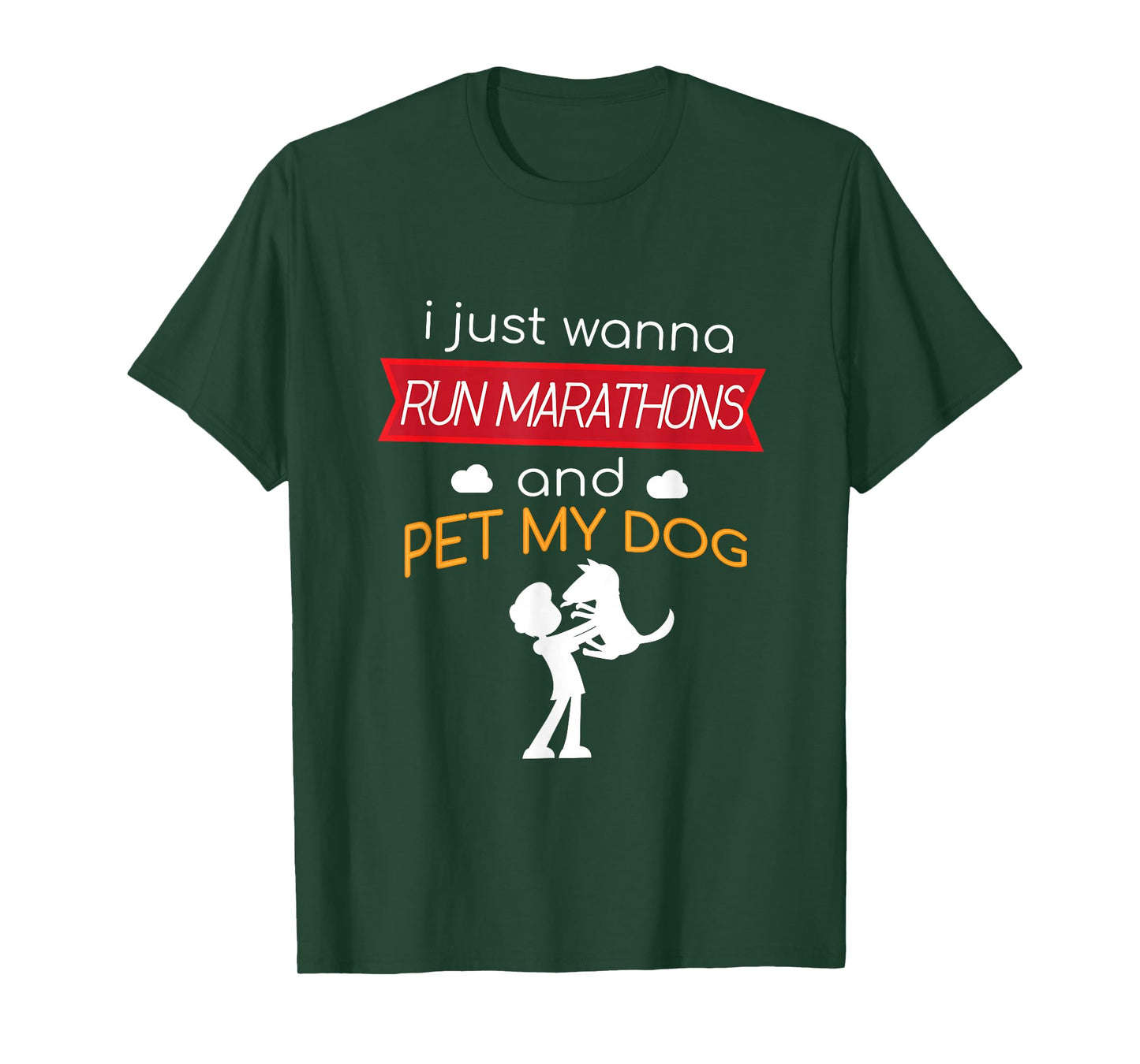 Marathon and Pet My Dog Runner Race T-Shirt Half Running T-Shirt