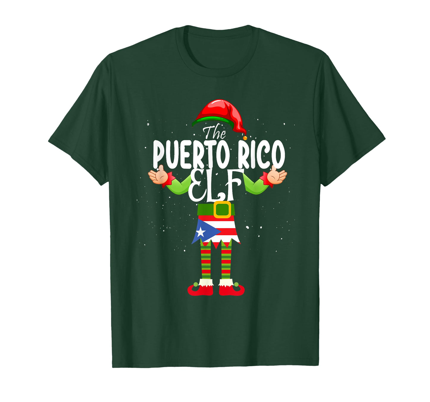 Puerto Rico Elf Matching Proud Patriotic Christmas Party T-Shirt