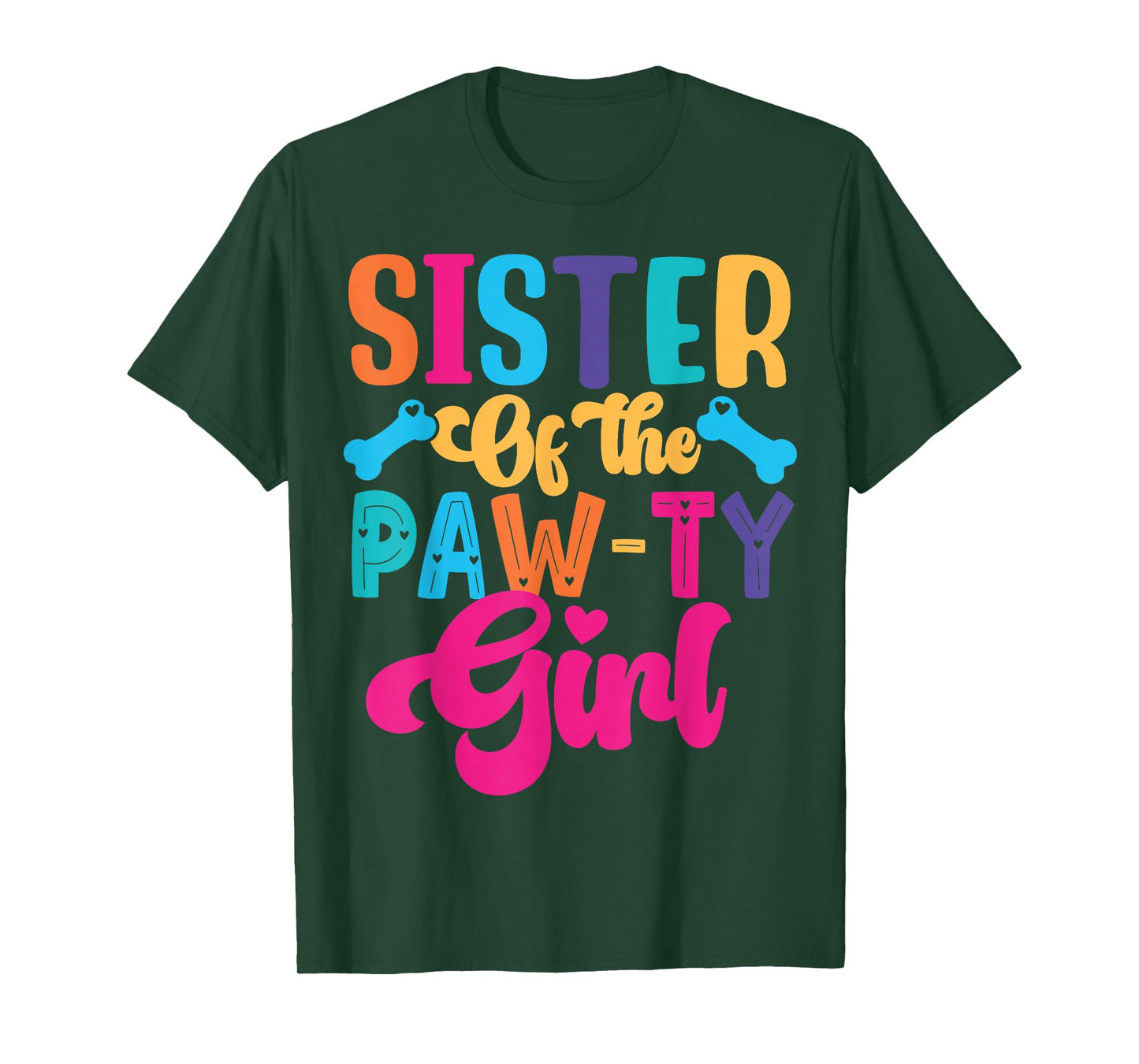 Sister Of The Birthday Girl Dog Paw Family Matching Party T-Shirt