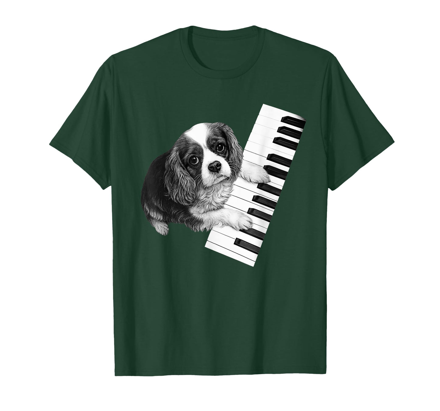 Cavalier King Charles Spaniel Playing Piano Pianist Dog T-Shirt