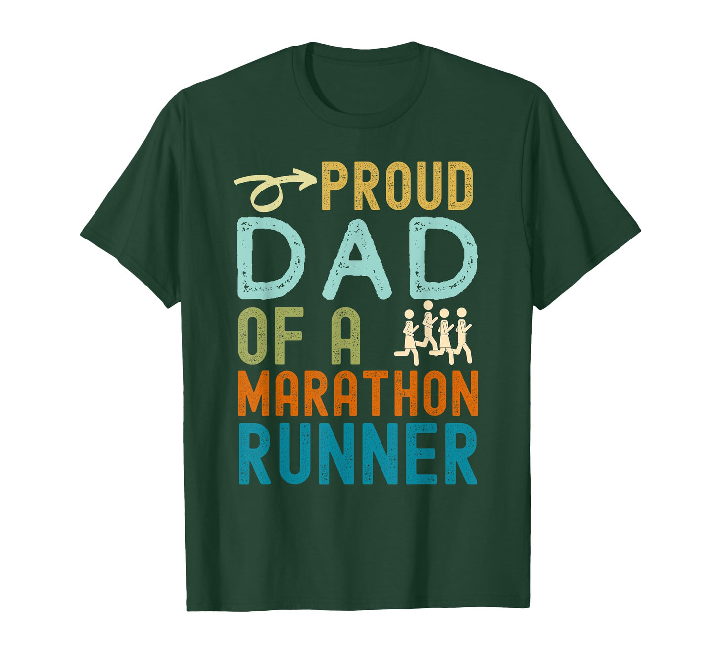 Proud Dad of a marathon runner retro vintage distressed T-Shirt