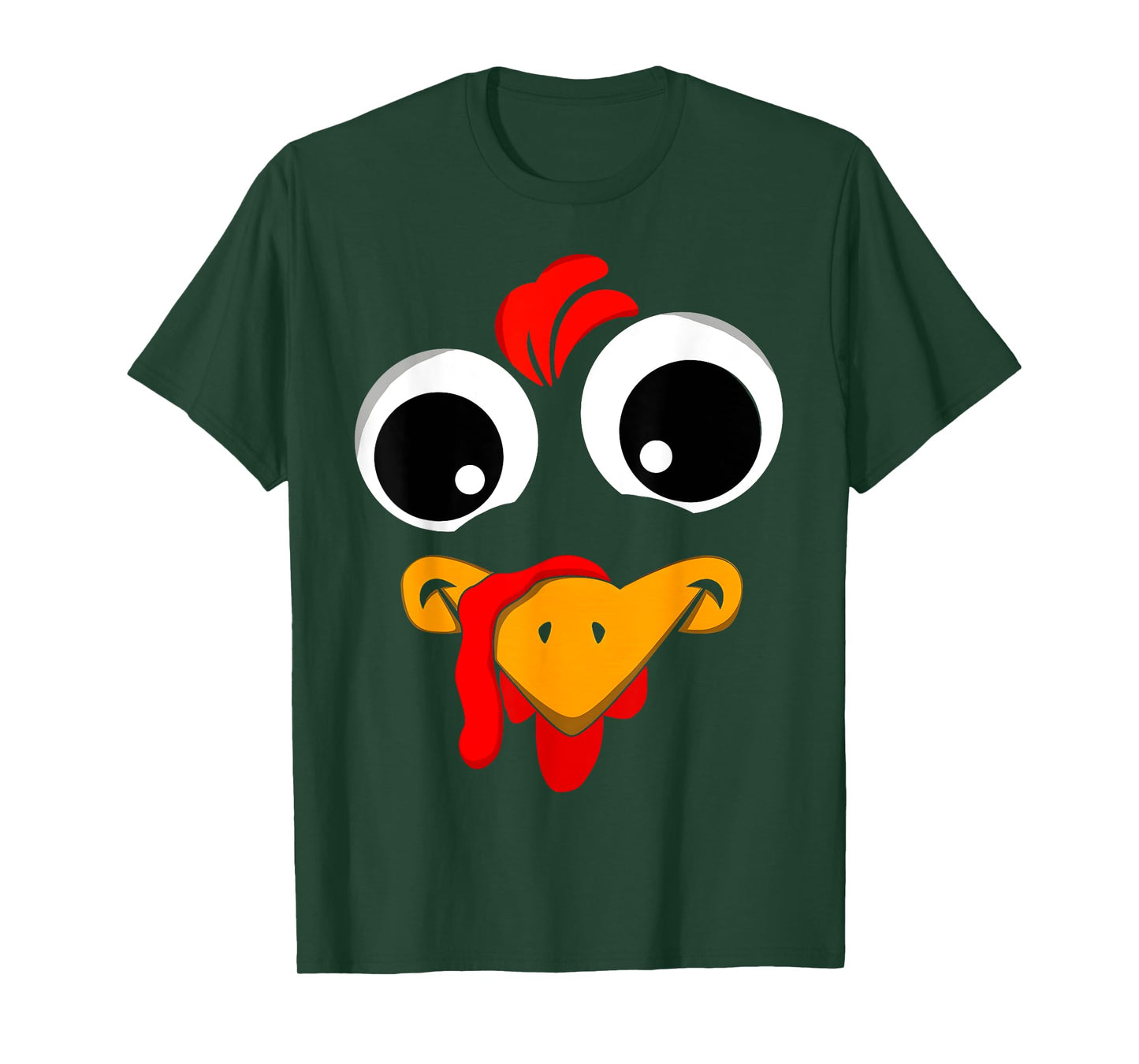 Thanksgiving Funny Turkey Face Costume Outfit Mens Boys Kids T-Shirt