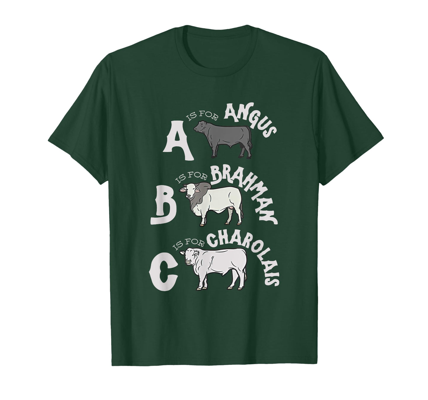 Cow Alphabet Kids Retro ABC Angus Brahman Charolais Toddlers T-Shirt