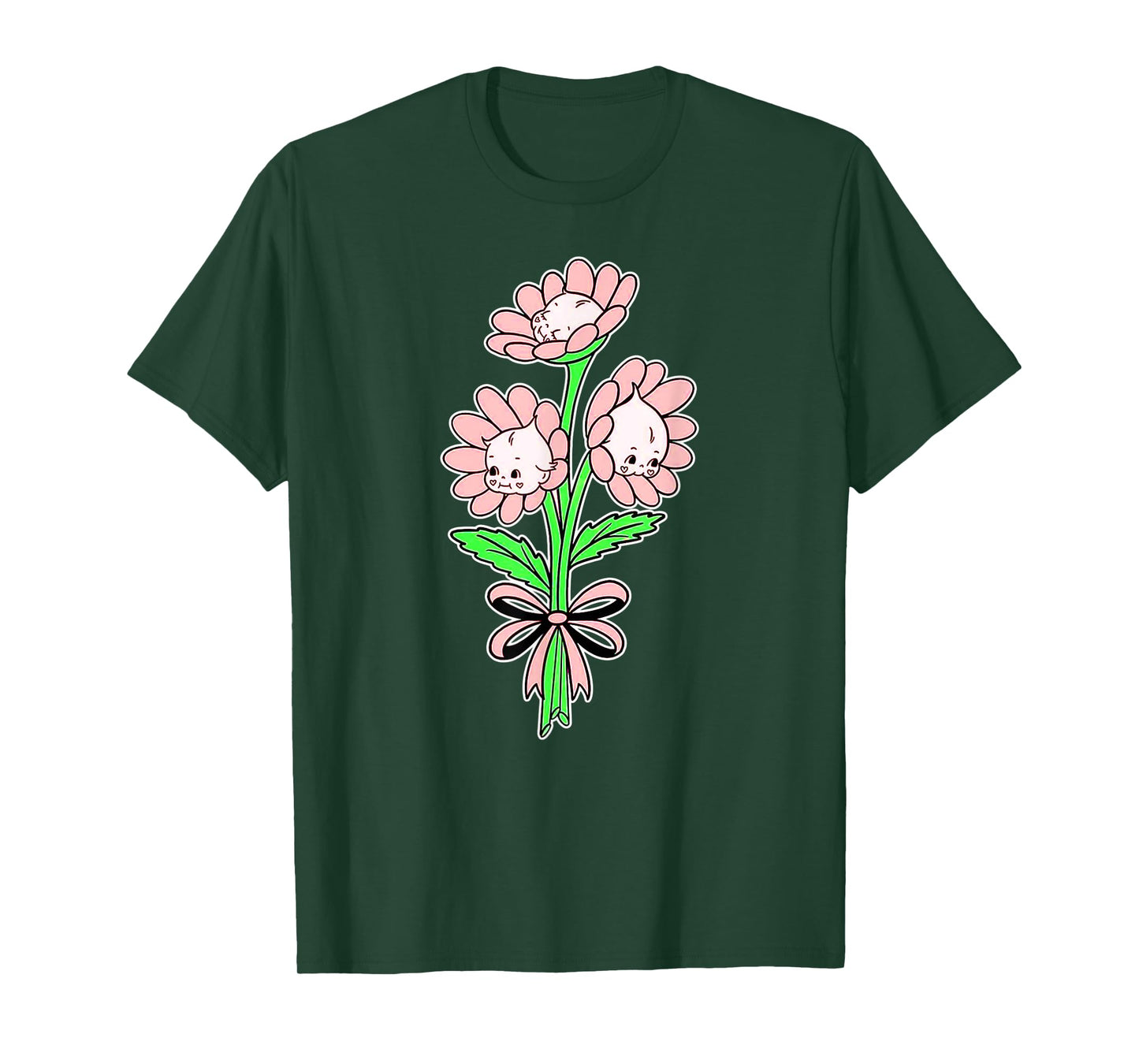 Kewpie Baby Flower Bouquet Spring Flowers T-Shirt