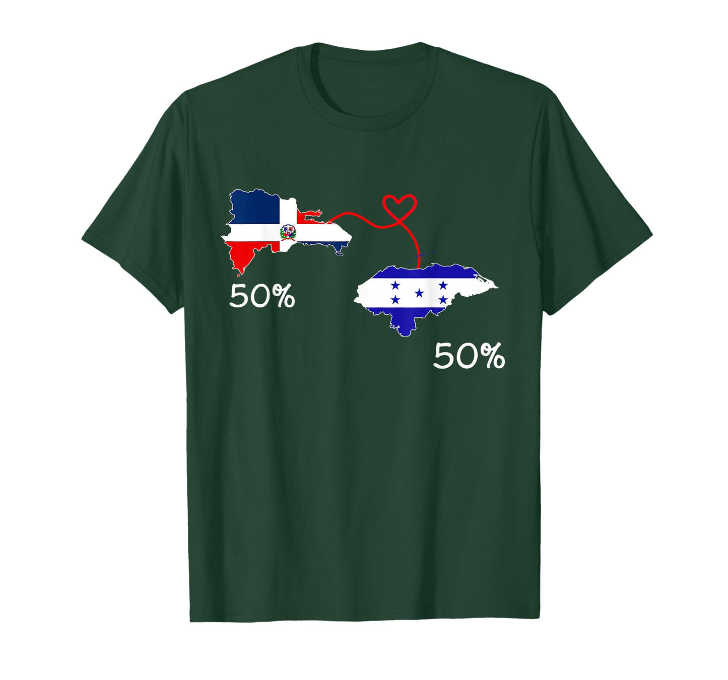 Half Dominican Half Honduran Flag Map Love Honduras RD Pride T-Shirt