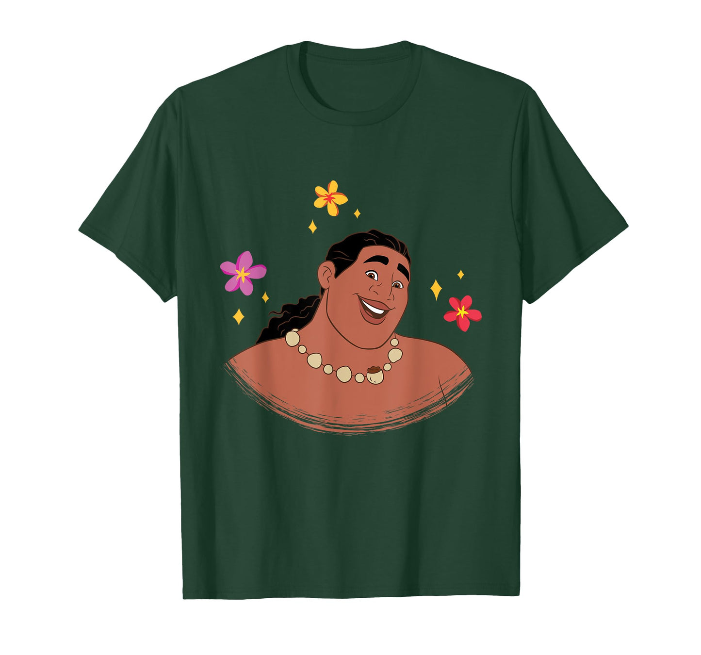 Disney Moana 2 Big Face Moni Tropical Flowers Costume T-Shirt