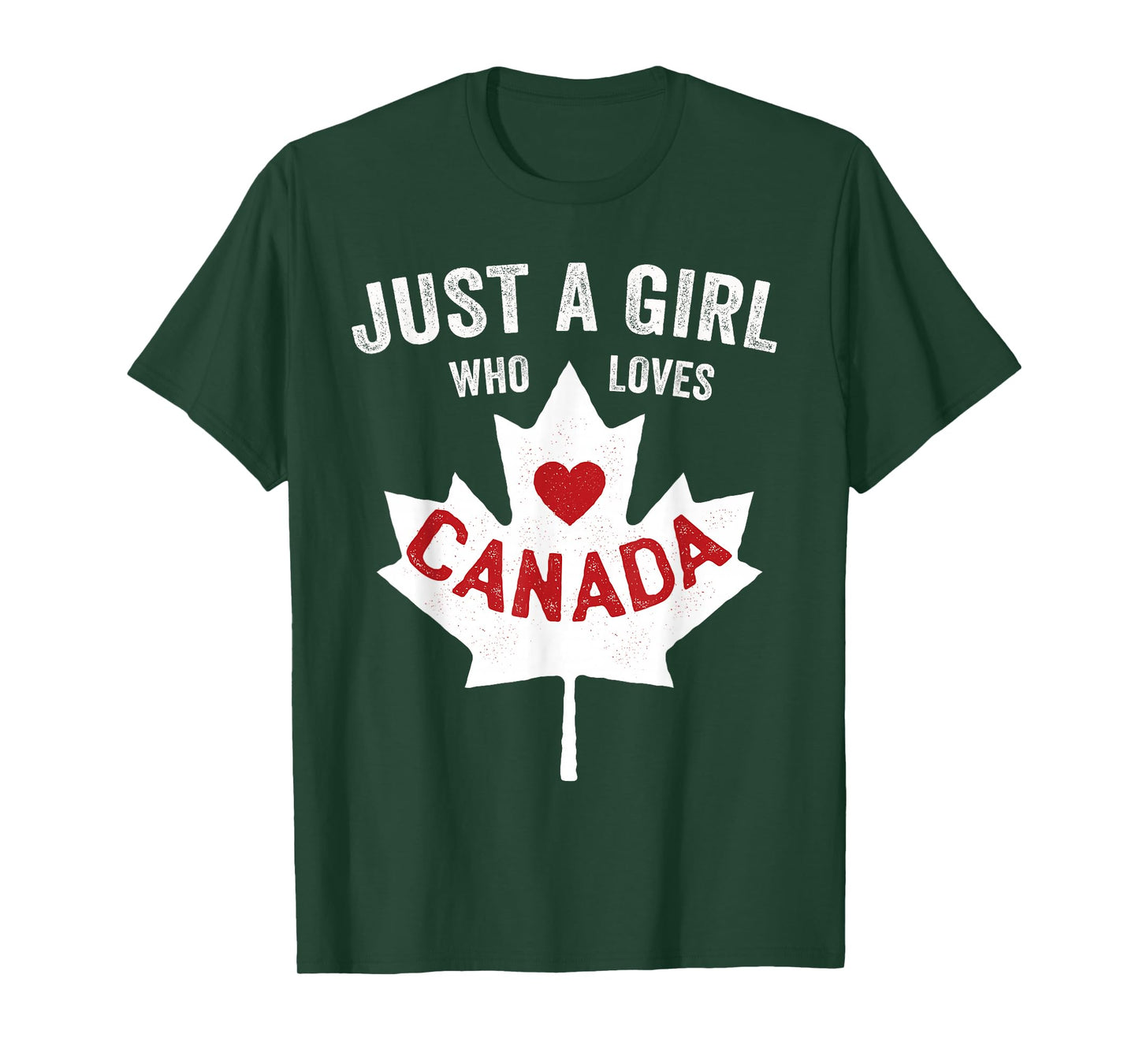 Just a Girl Who Loves Canada Day Dominion Day Maple Leaf T-Shirt