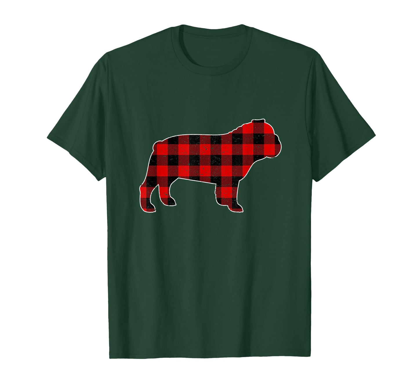 Check Brand For 50, Christmas Buffalo Plaid Bulldog Pajama Men Women Kids T-Shirt