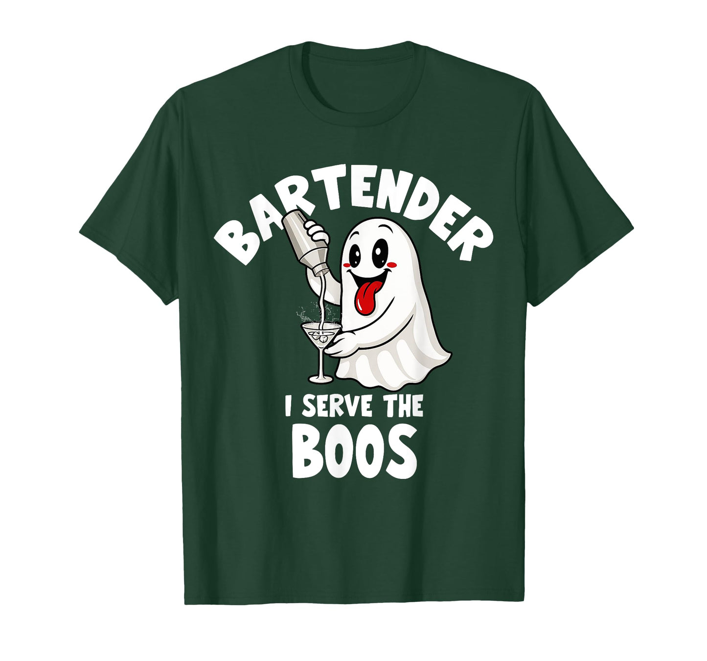 Bartender Halloween Costume I Serve The Boos Men Women T-Shirt