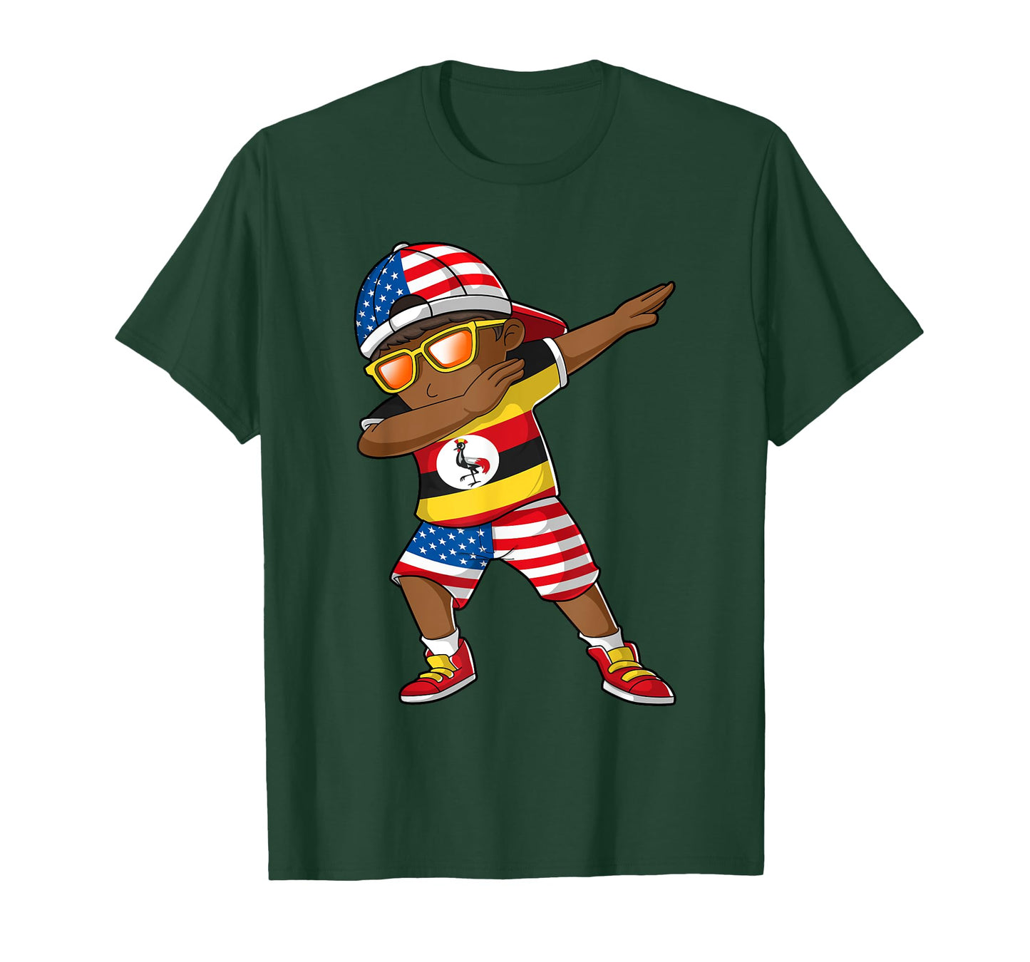Half American Half Ugandan Boy Kid Uganda Flag Patriotic T-Shirt