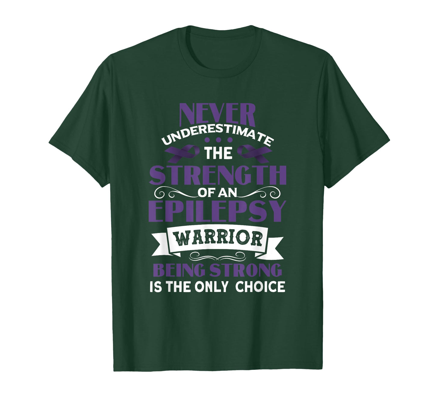 Never Underestimate The Strength of Epilepsy Warrior Purple T-Shirt